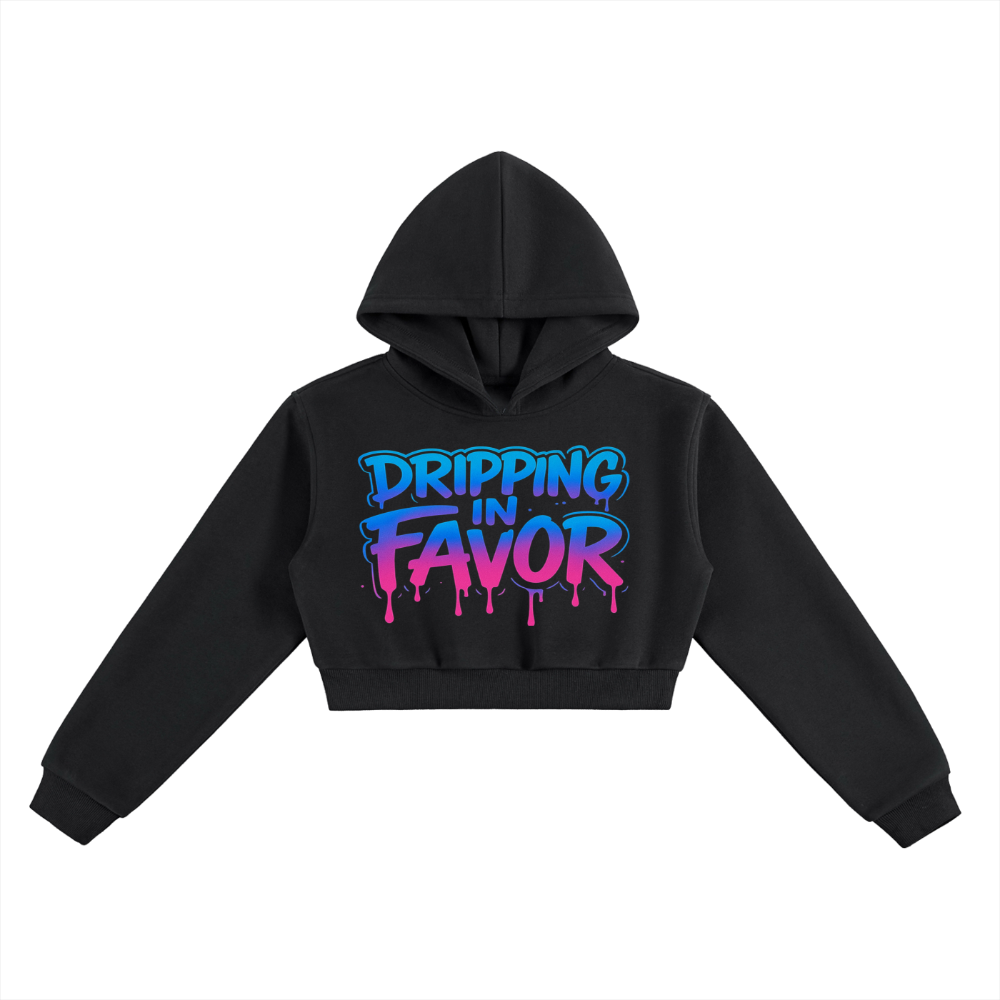 Women Dripping in Favor Essential Cropped Hoodie | Christian Streetwear | Faith Wear |