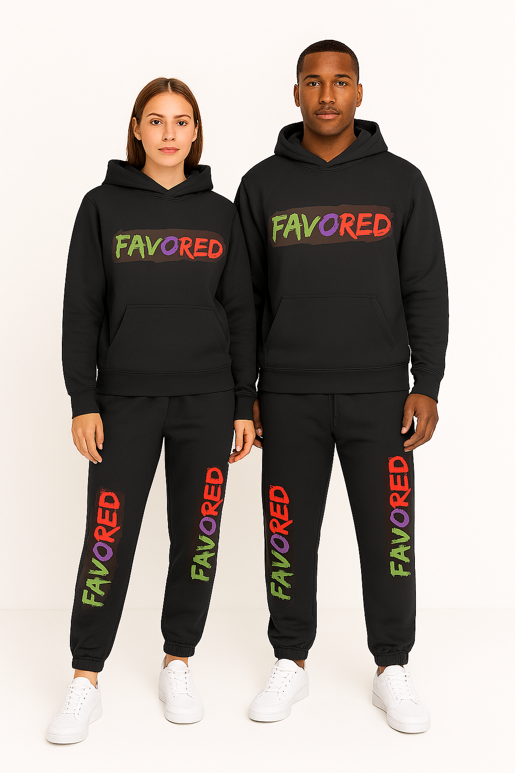 FAVORED Hoodie – Multicolor Brushstroke Edition