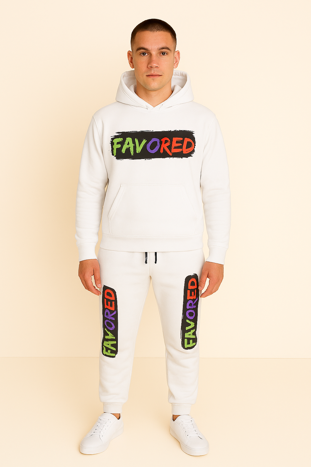 FAVORED Hoodie – Multicolor Brushstroke Edition
