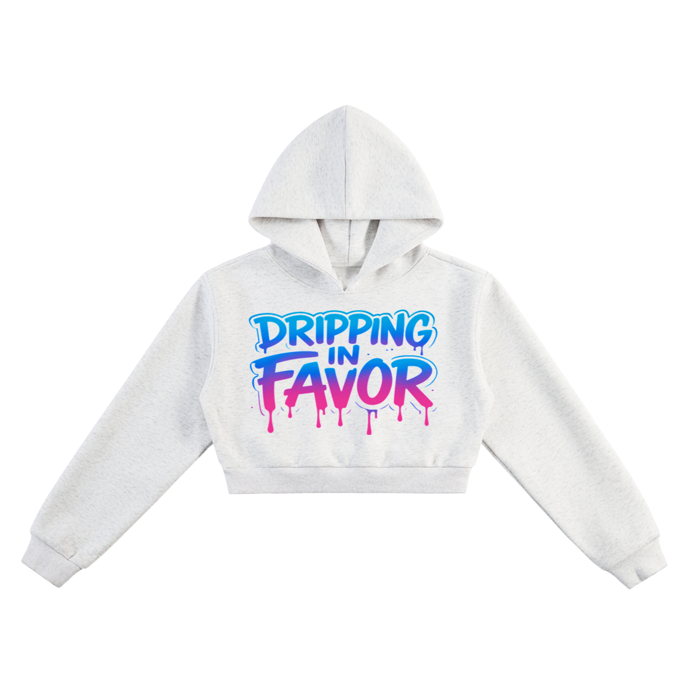 Women Dripping in Favor Essential Cropped Hoodie | Christian Streetwear | Faith Wear |