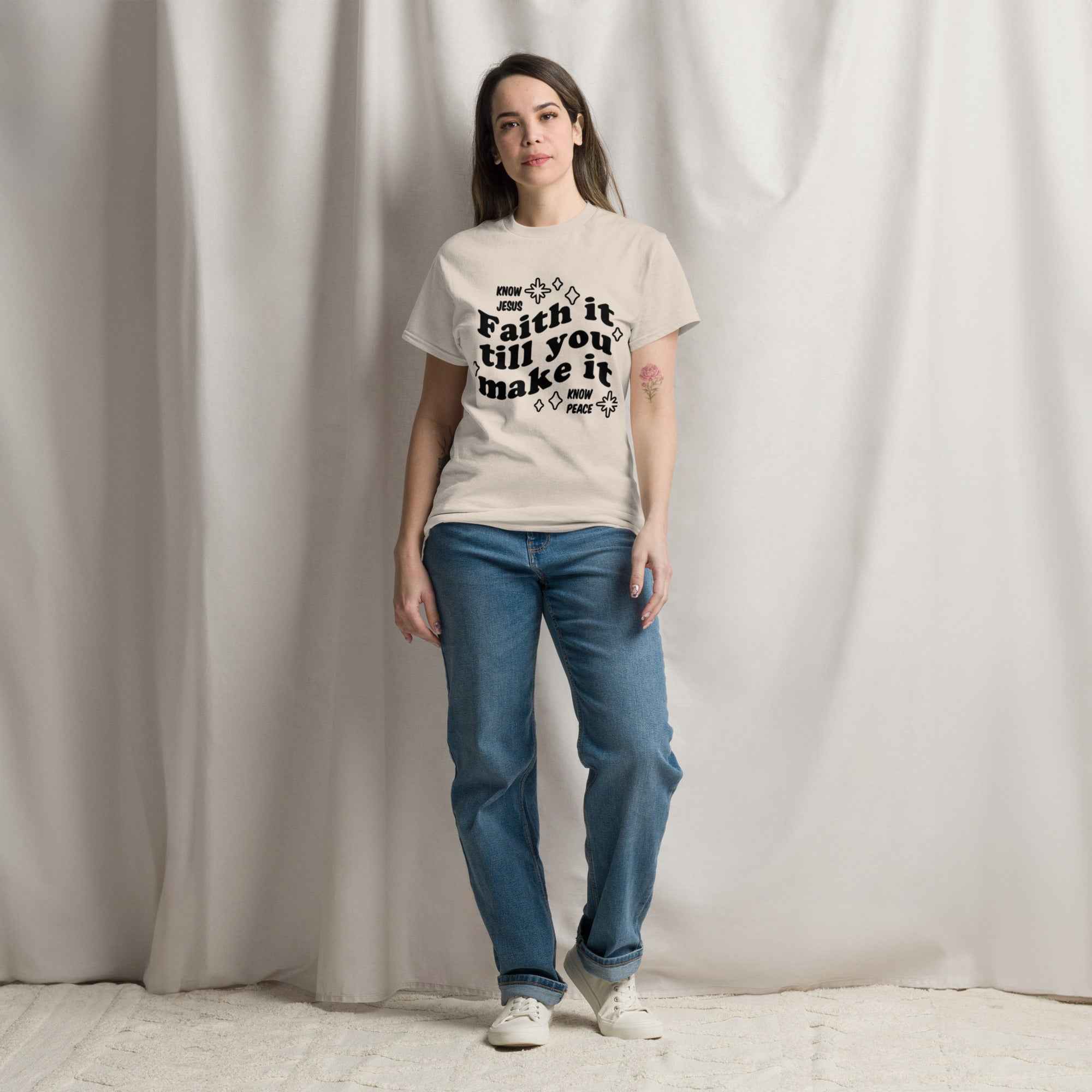Favor of God Faith it till you make it Unisex classic tee| faith clothing| Christian apparel | Faith