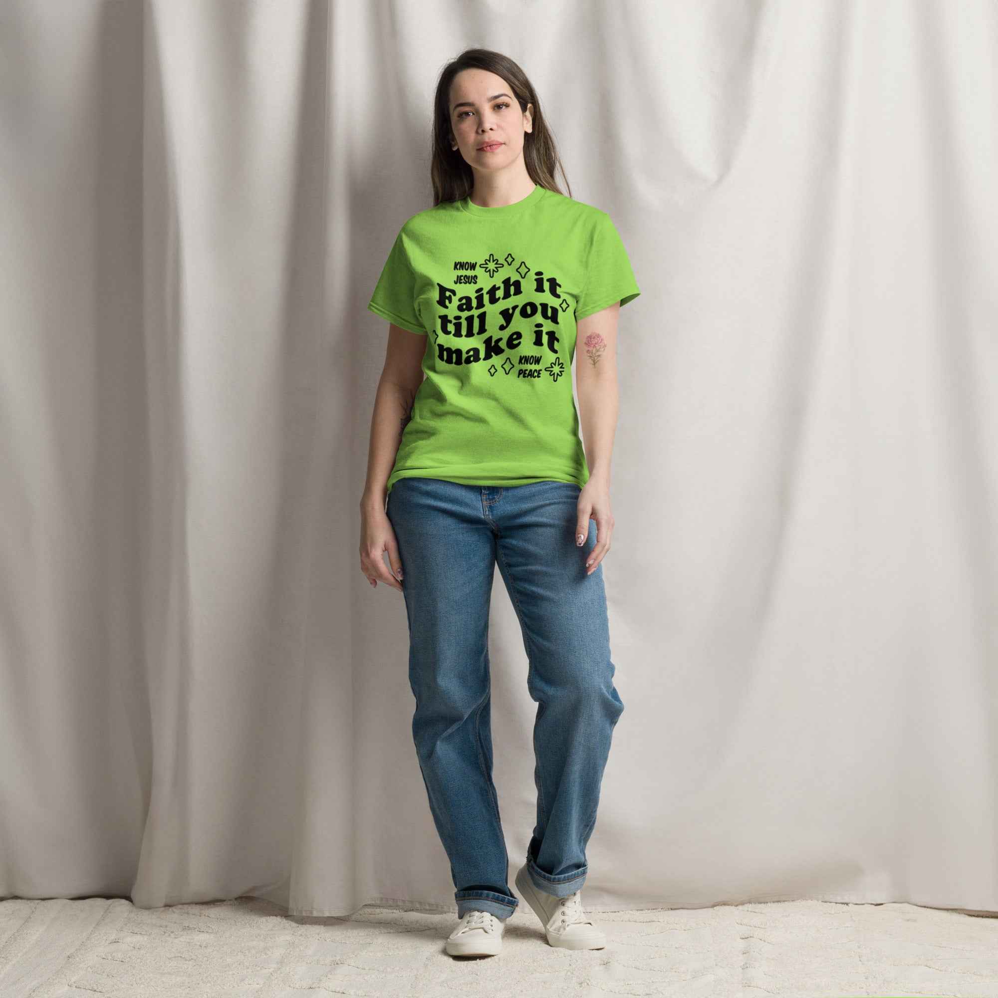 Favor of God Faith it till you make it Unisex classic tee| faith clothing| Christian apparel | Faith