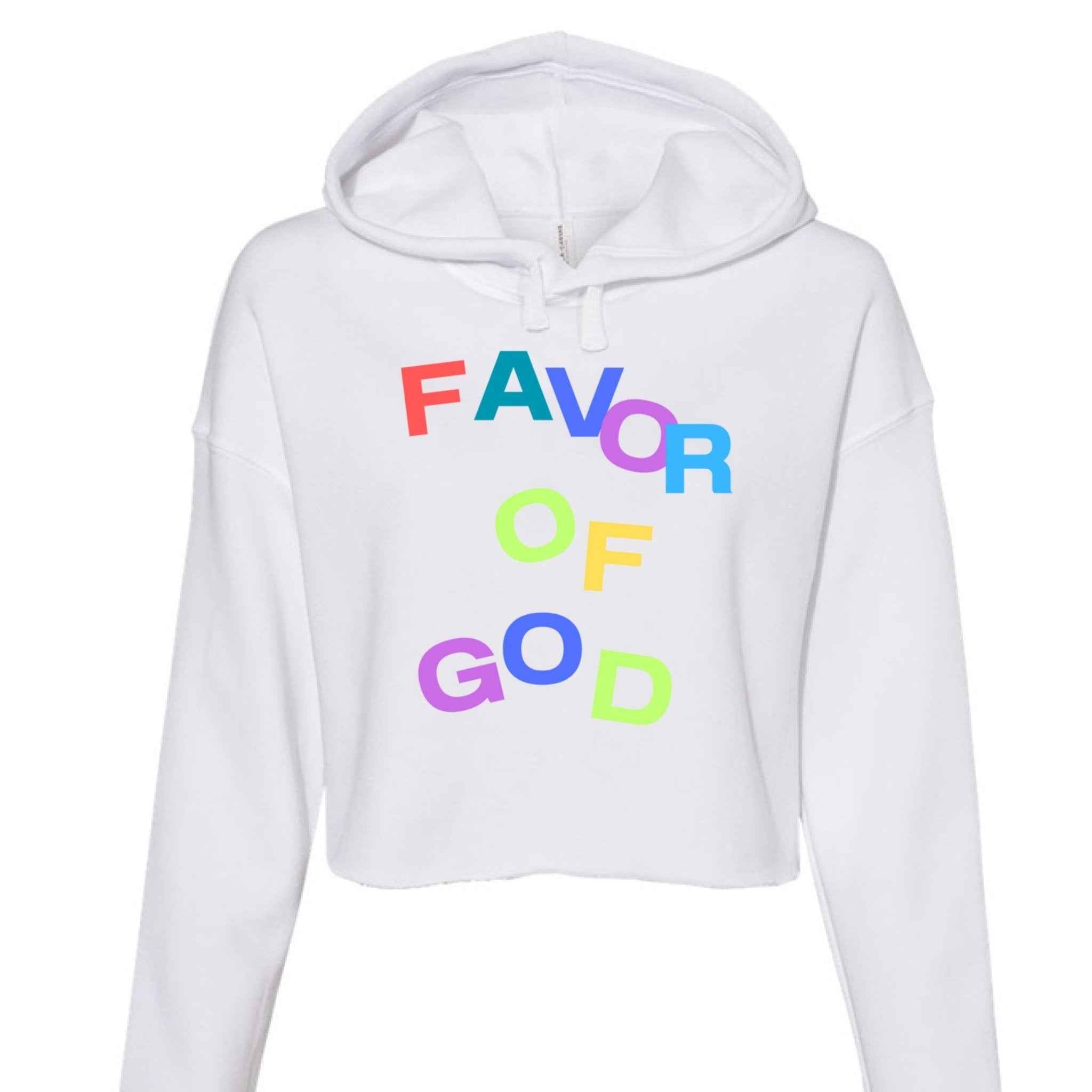 Favor of God Women Crop Top Hoodie | Faith wear with Purpose | Christian | religious| inspirational