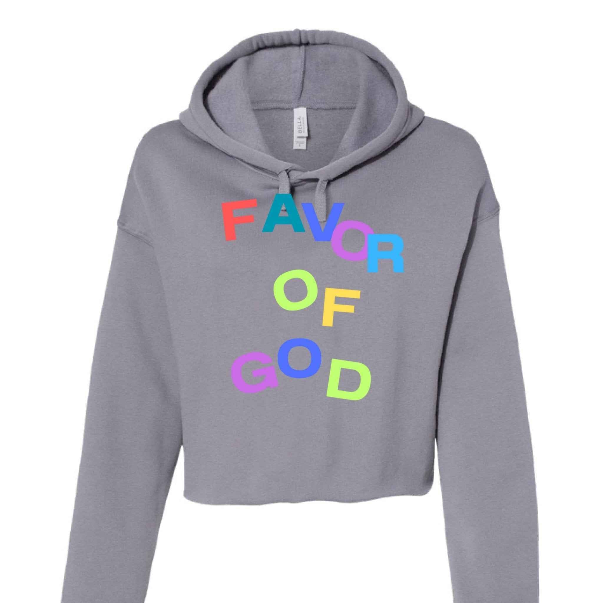 Favor of God Women Crop Top Hoodie | Faith wear with Purpose | Christian | religious| inspirational