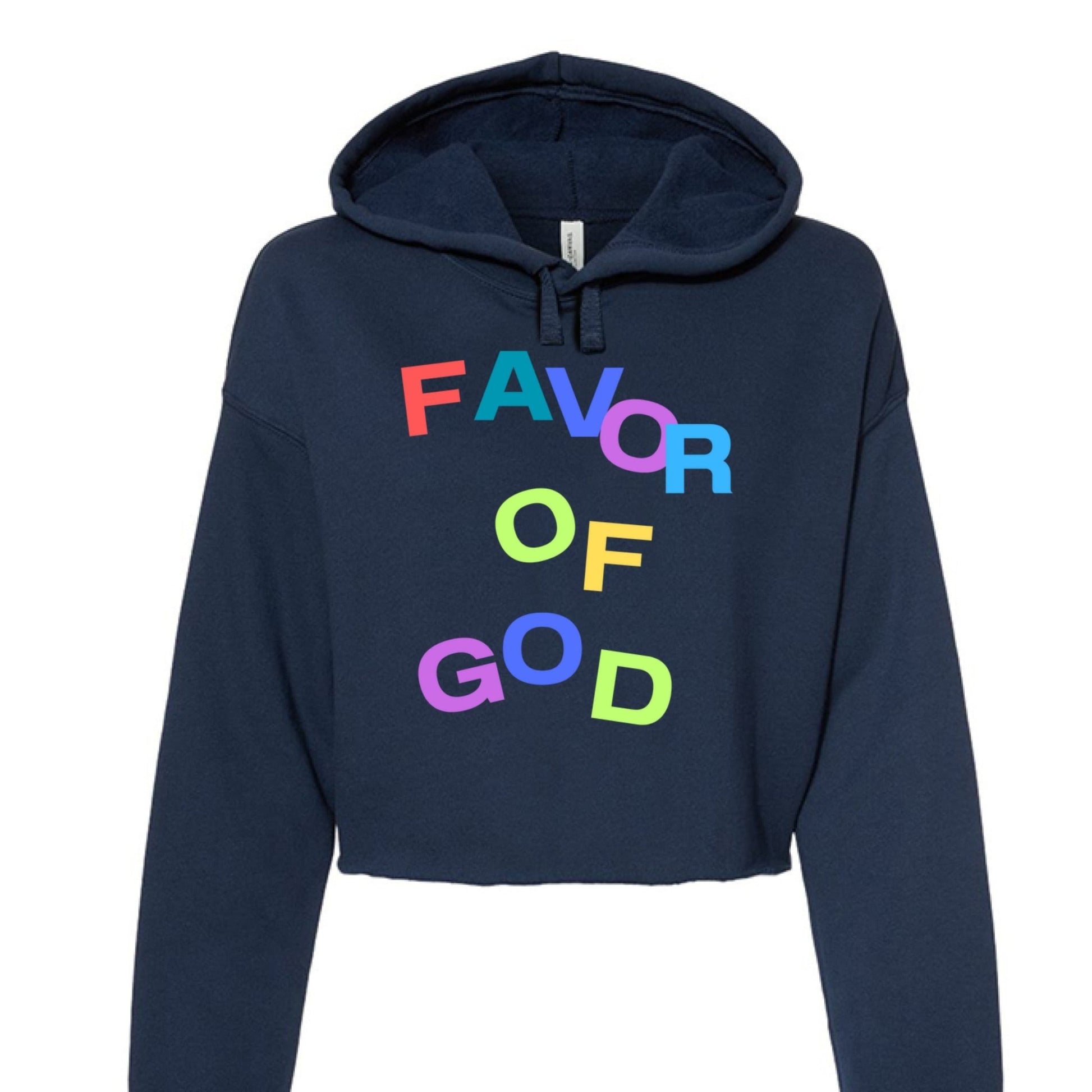 Favor of God Women Crop Top Hoodie | Faith wear with Purpose | Christian | religious| inspirational - FAVOR OF GOD CLOTHING