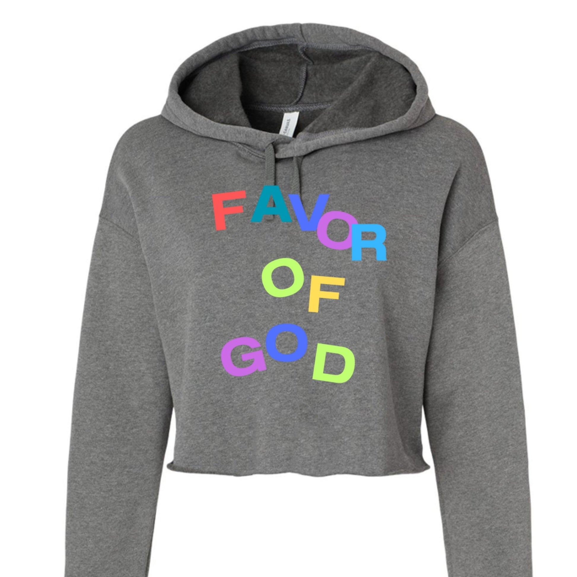 Favor of God Women Crop Top Hoodie | Faith wear with Purpose | Christian | religious| inspirational - FAVOR OF GOD CLOTHING