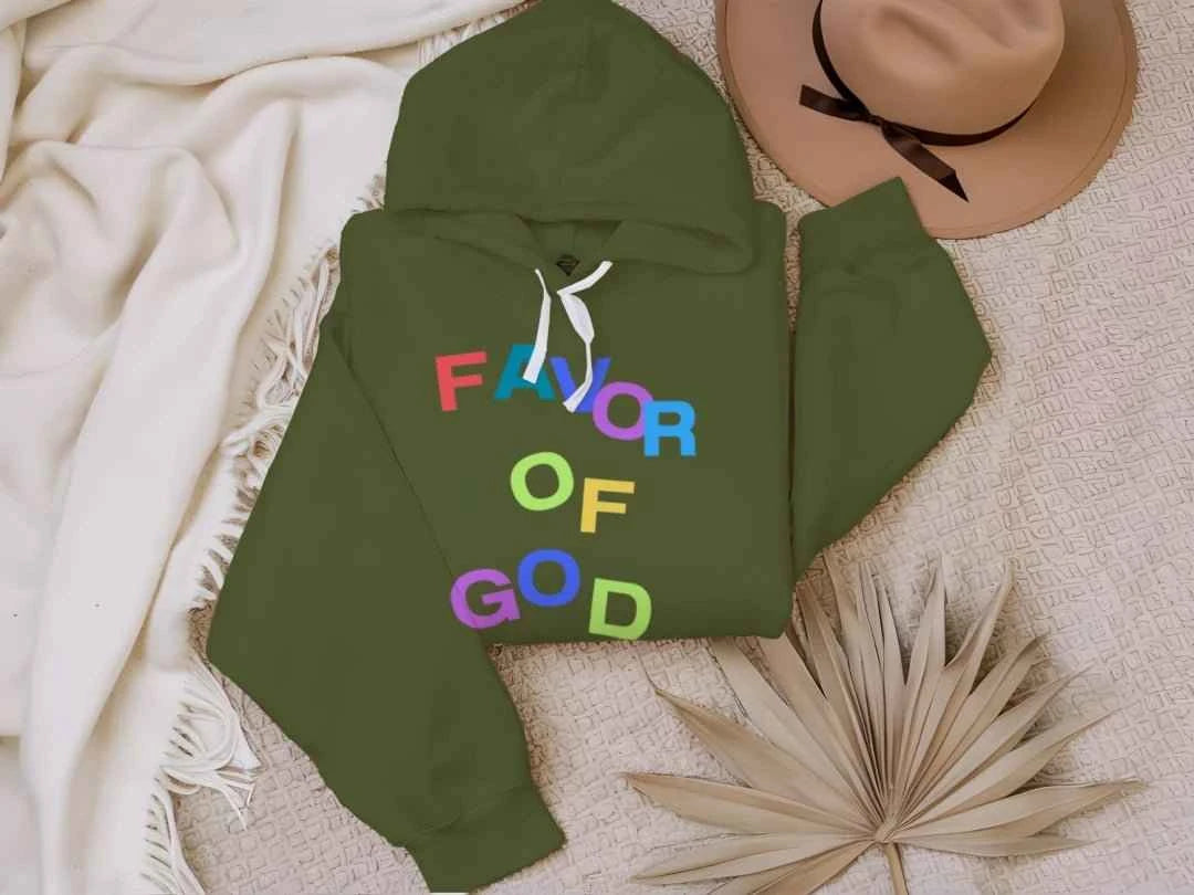 Favor of God WOMEN Multicolor Hoodie |Christian clothing | faith-based fashion