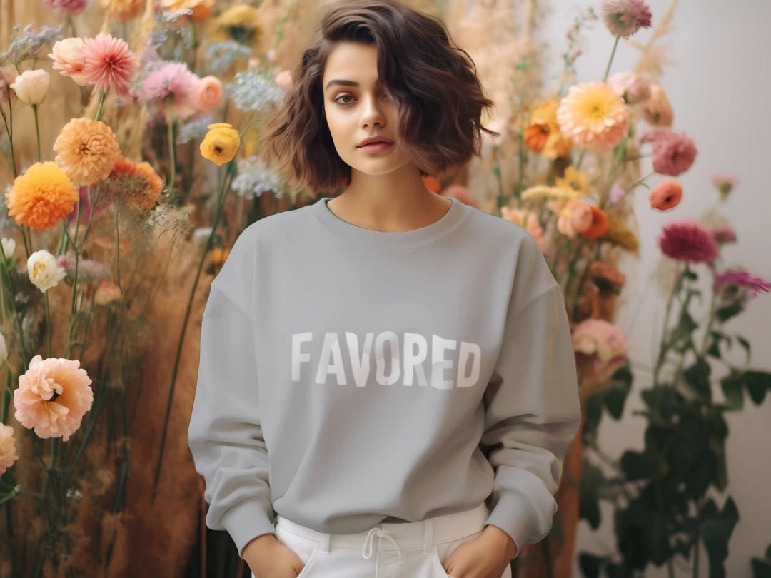 Favored Unisex Sweatshirt| Christian clothing | faith-based fashion | religious | Christian hoodies - FAVOR OF GOD CLOTHING