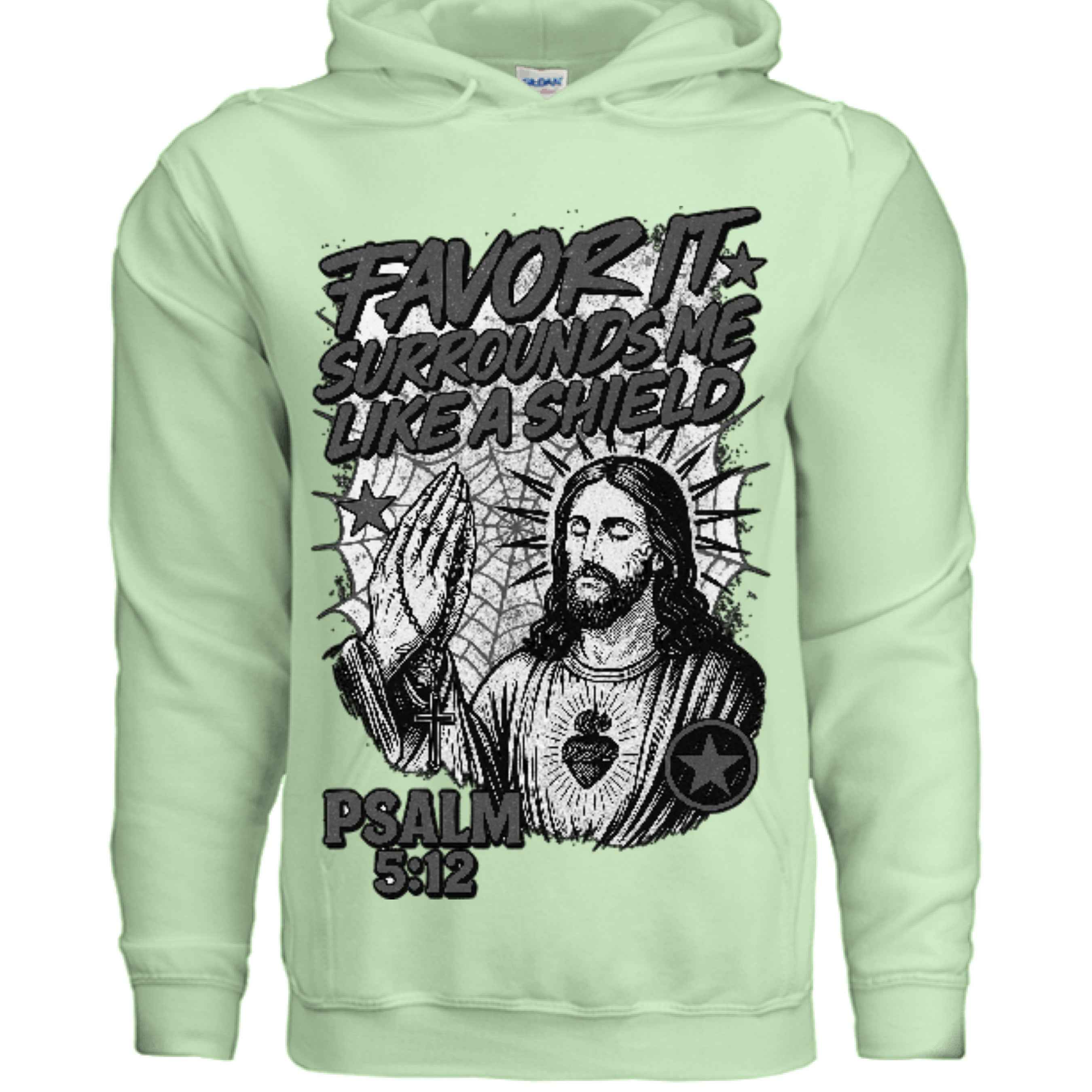 Favor of God “Favor It Surrounds Me Like a Shield” Hoodie – Psalm 5:12 | Christian Hoodie |Faith|