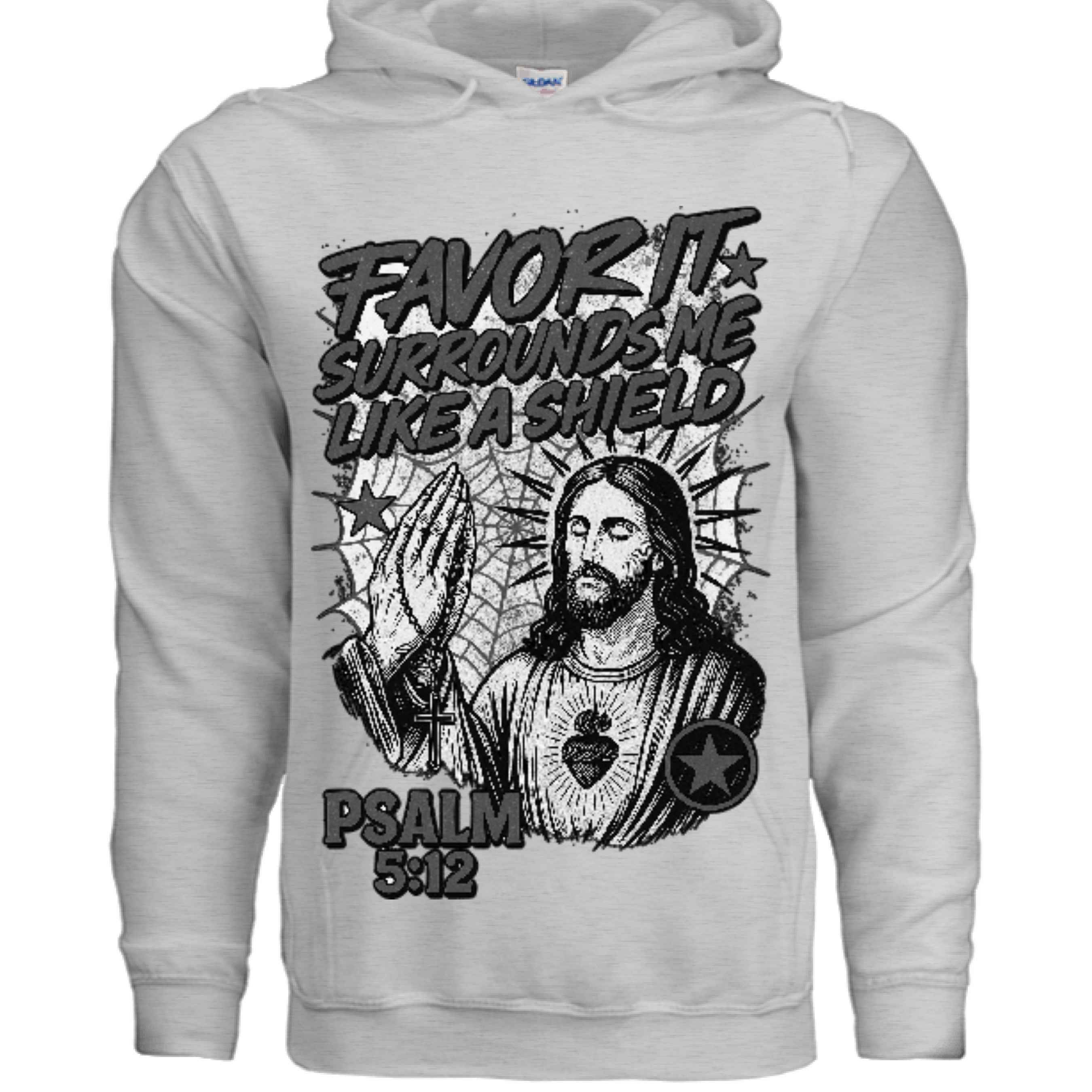 Favor of God “Favor It Surrounds Me Like a Shield” Hoodie – Psalm 5:12 | Christian Hoodie |Faith|