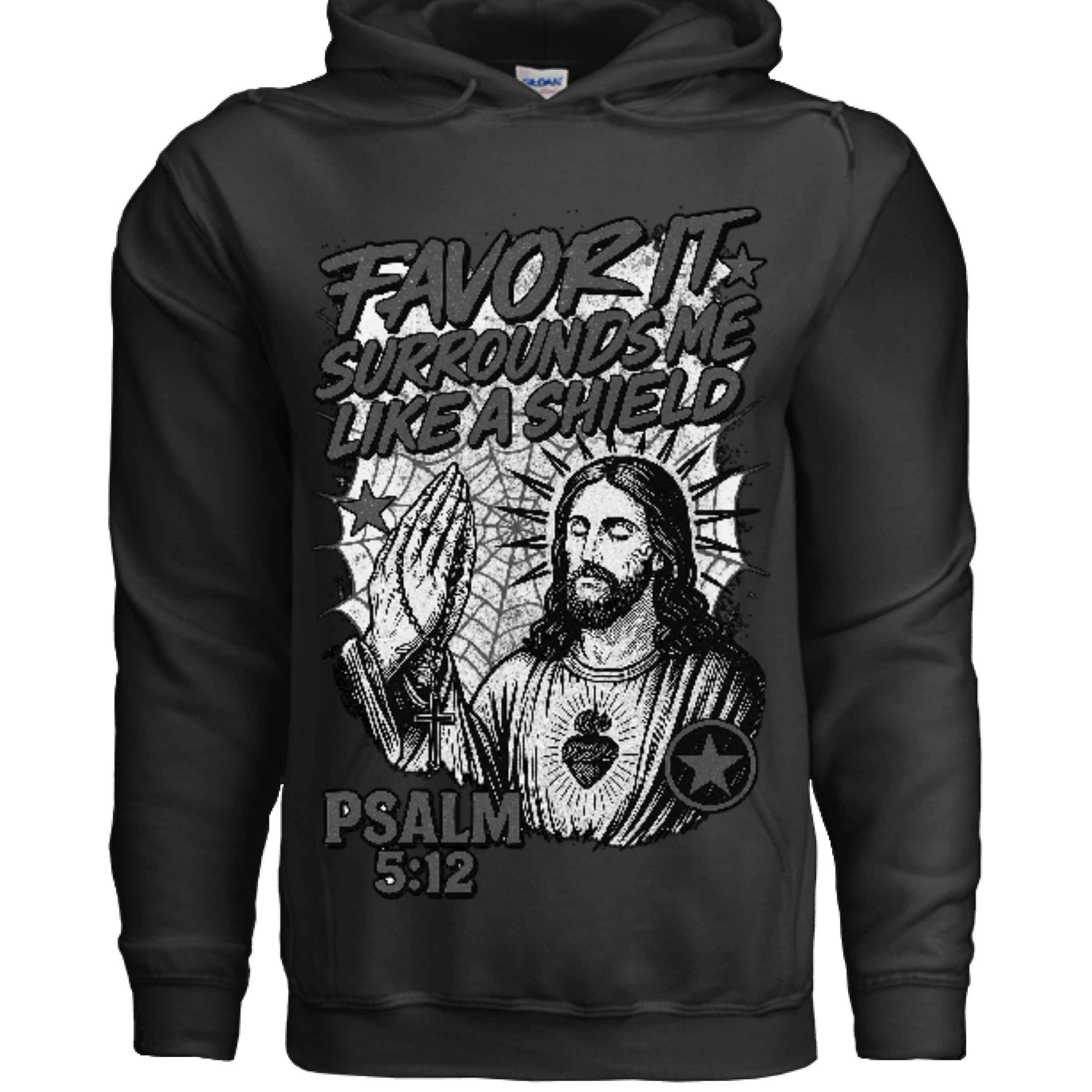 Favor of God “Favor It Surrounds Me Like a Shield” Hoodie – Psalm 5:12 | Christian Hoodie |Faith|