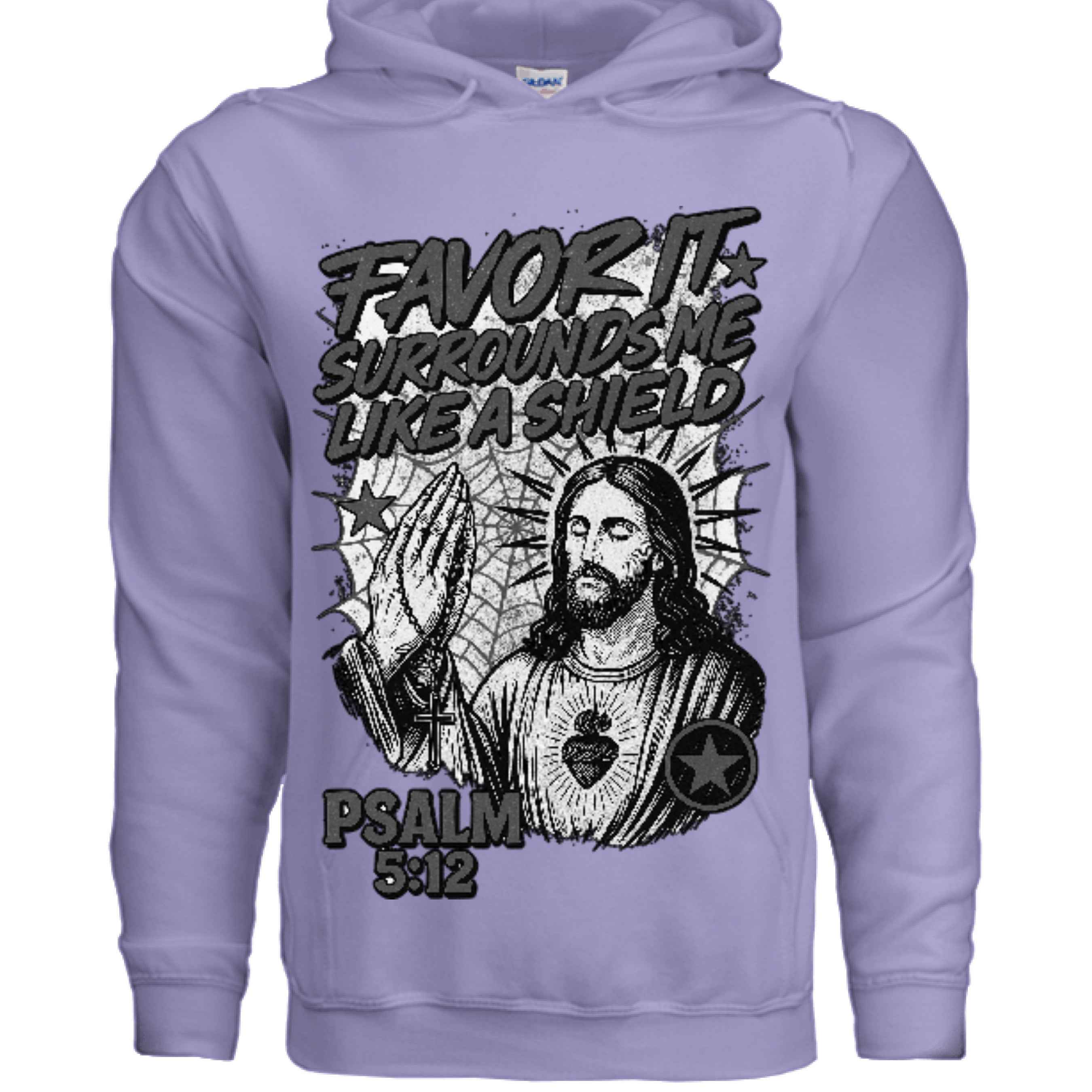 Favor of God “Favor It Surrounds Me Like a Shield” Hoodie – Psalm 5:12 | Christian Hoodie |Faith|