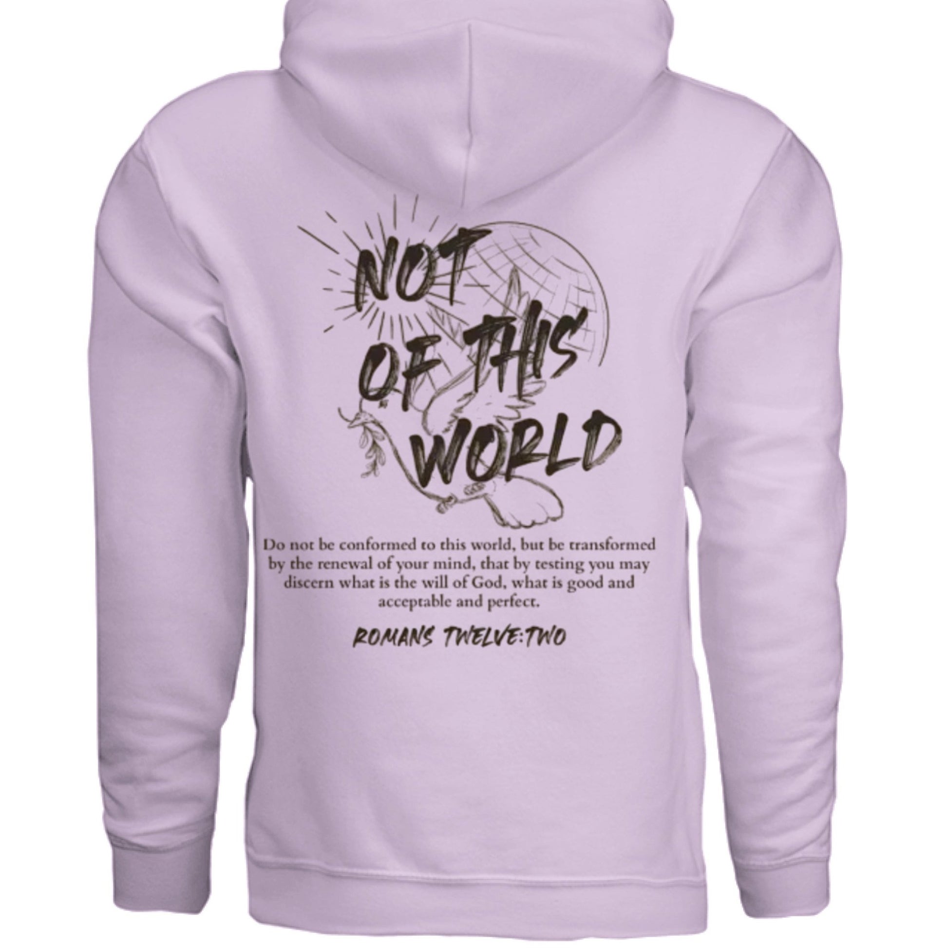 Not of This World Bible Verse Unisex Hoodie Back Print Streetwear Tops Jesus Faith Graphic Tees Unisex Christian Clothing Gifts - FAVOR OF GOD CLOTHING