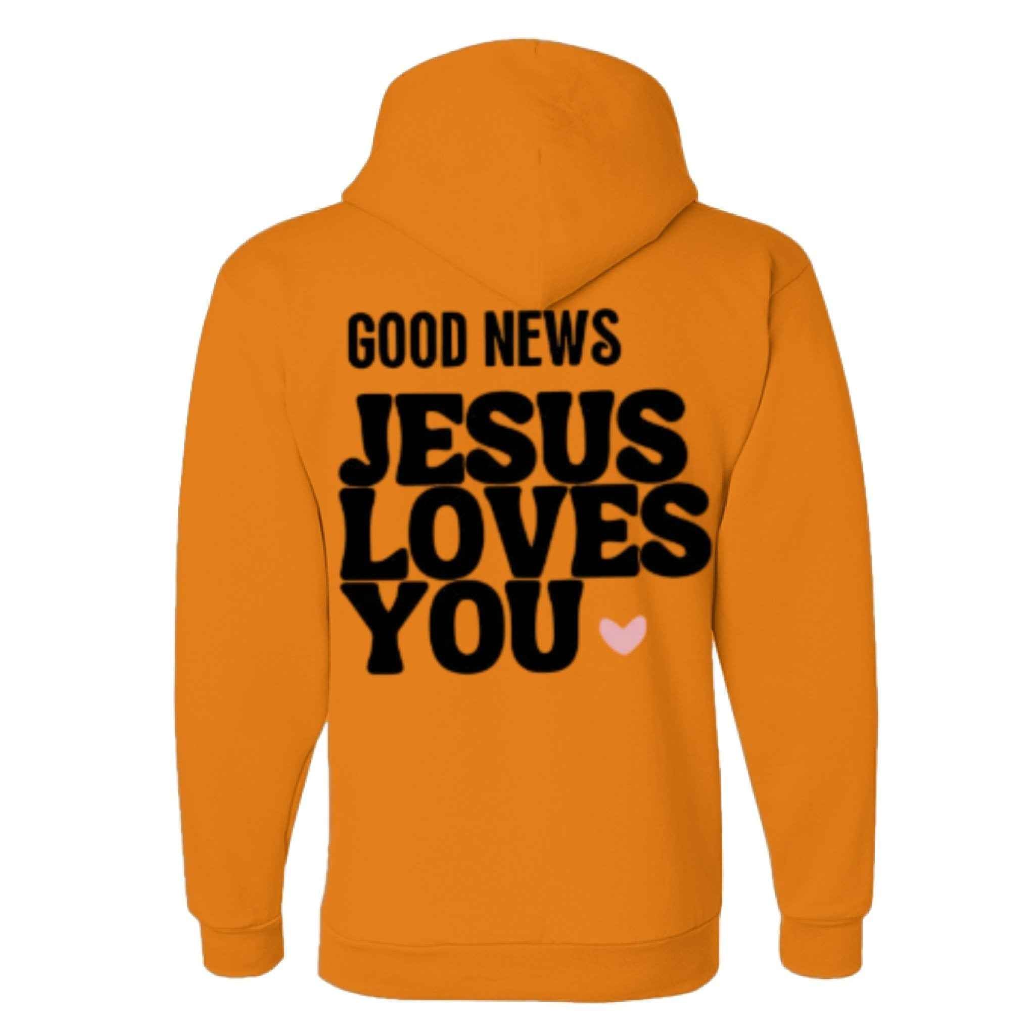 Unisex Fleece Hoodie with Good News Jesus Loves You&