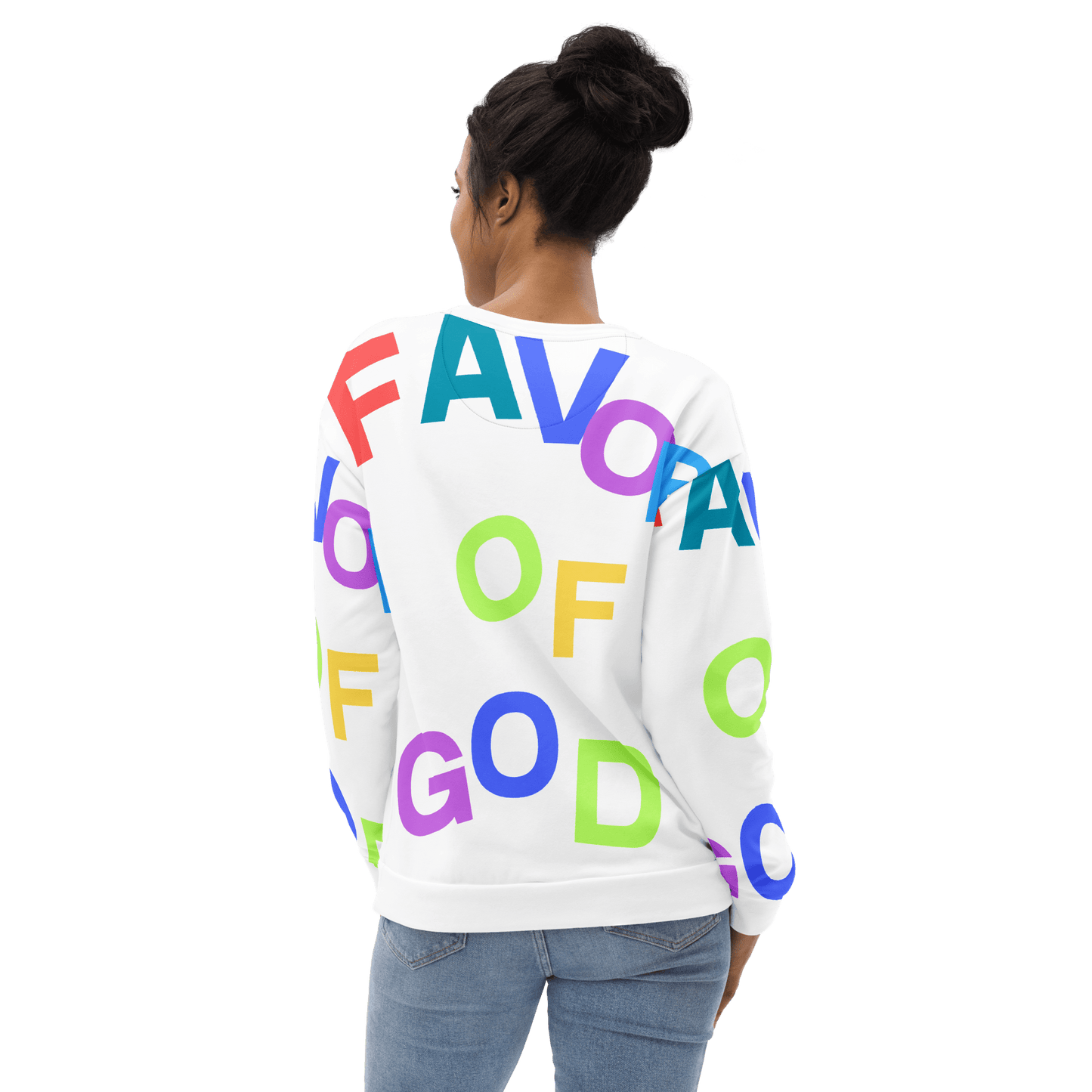 Women Favor of God All over Print Sweatshirt | Christian clothing |Faith |religious |inspirational - FAVOR OF GOD CLOTHING