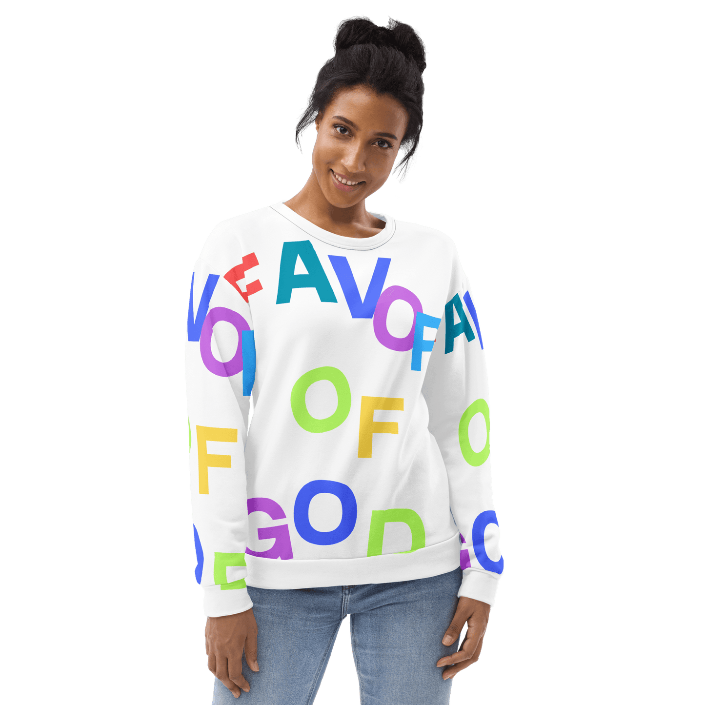 Women Favor of God All over Print Sweatshirt | Christian clothing |Faith |religious |inspirational - FAVOR OF GOD CLOTHING