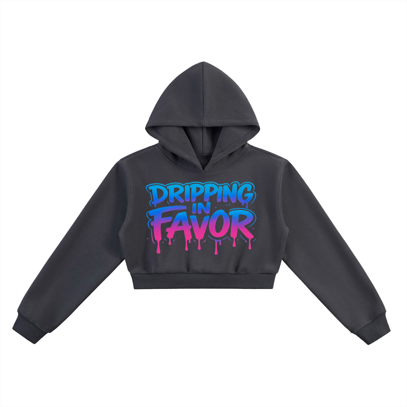Women Dripping in Favor Essential Cropped Hoodie | Christian Streetwear | Faith Wear |