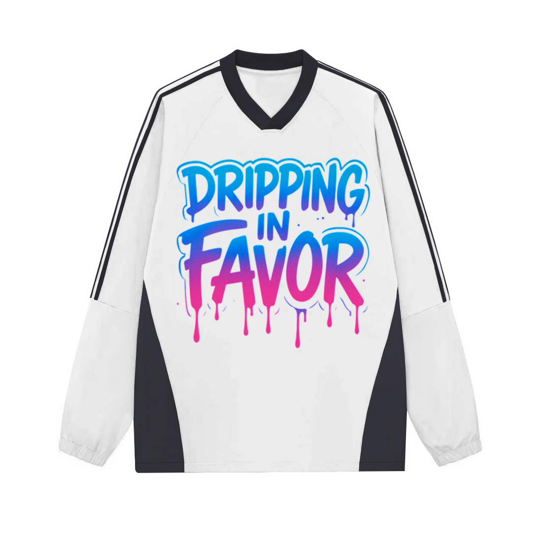 Dripping in Favor Colorblock V-neck Long Sleeve Shirt