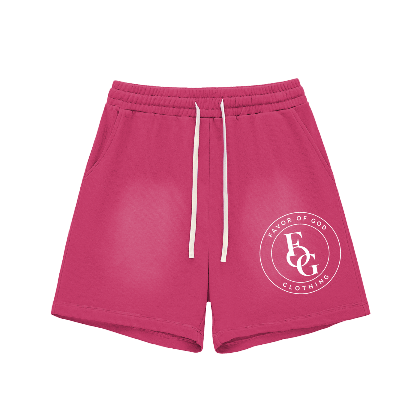 Favor of God Sun Fade Raw Edge Cotton Shorts