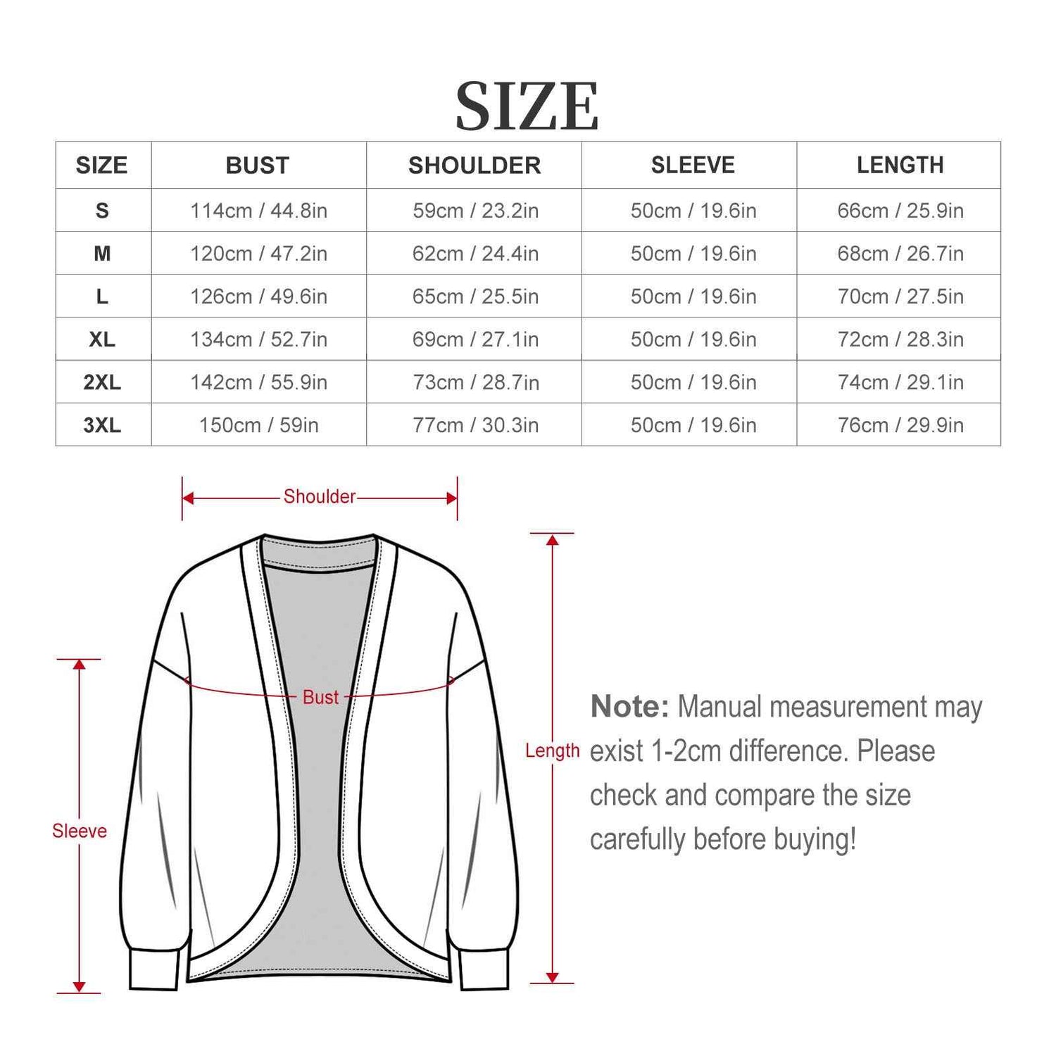 Size chart for Favor All-Over Print Statement Women&