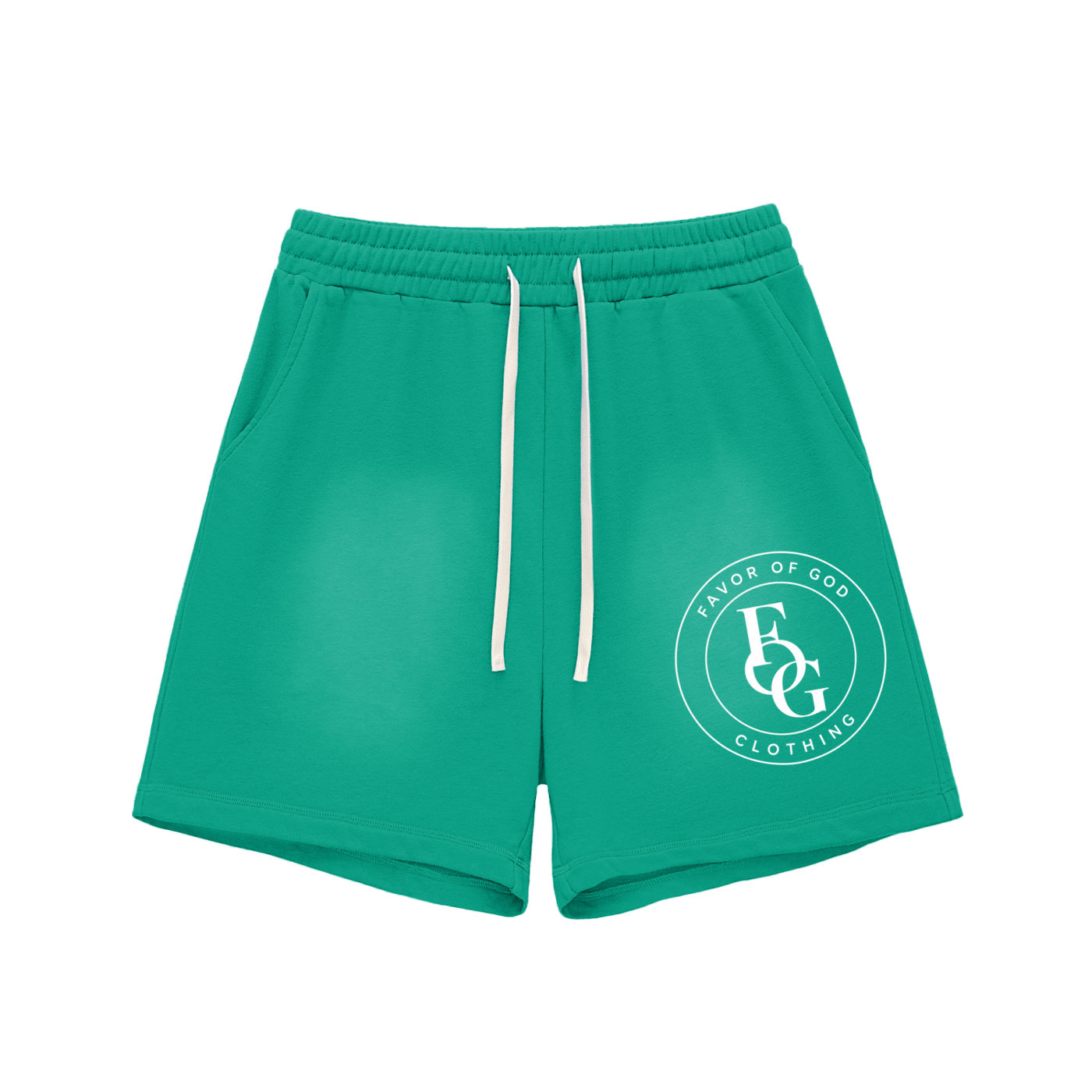 Favor of God Sun Fade Raw Edge Cotton Shorts