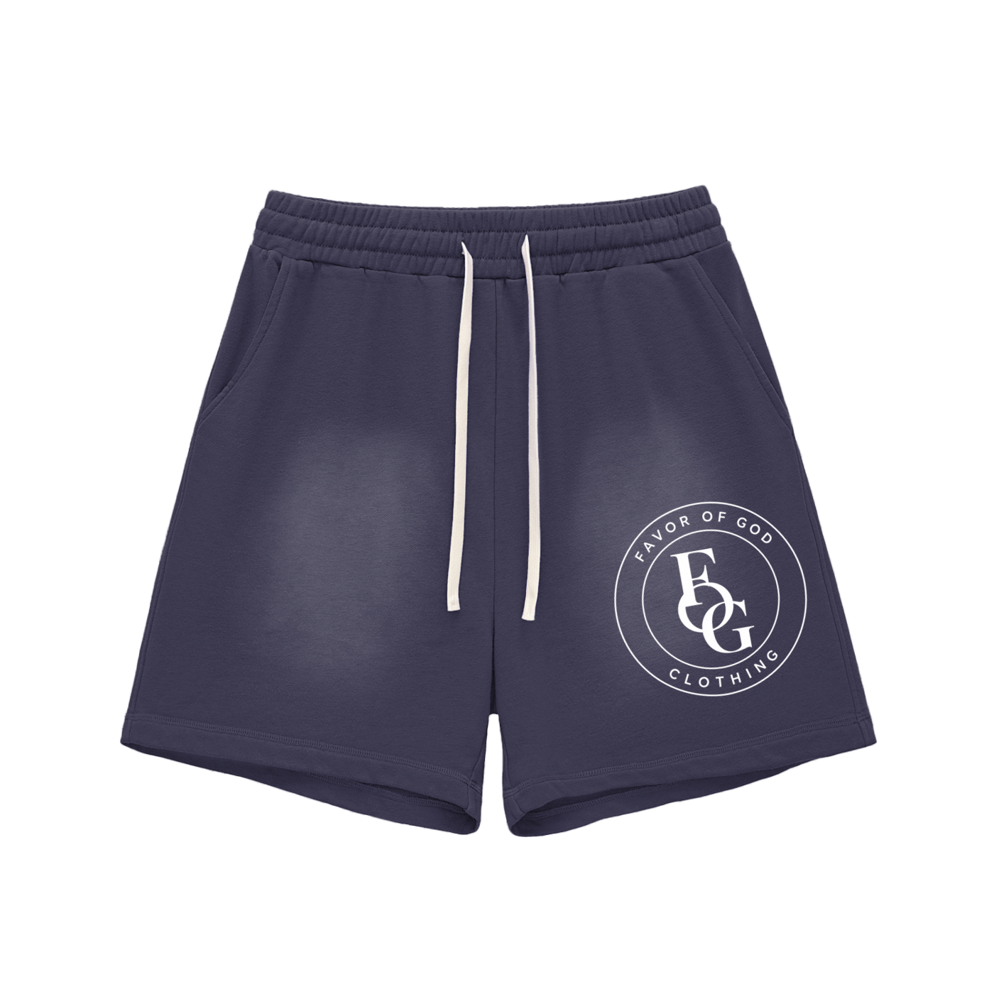 Favor of God Sun Fade Raw Edge Cotton Shorts