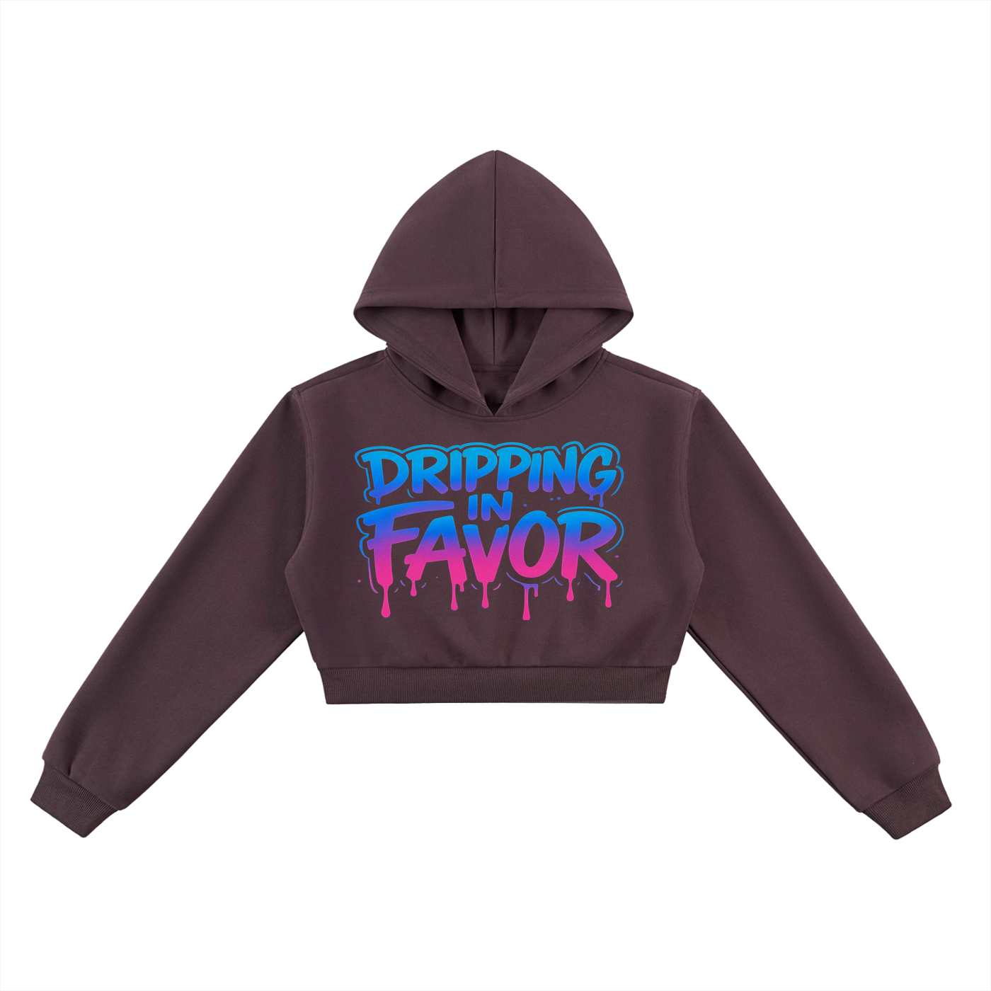 Women Dripping in Favor Essential Cropped Hoodie | Christian Streetwear | Faith Wear |