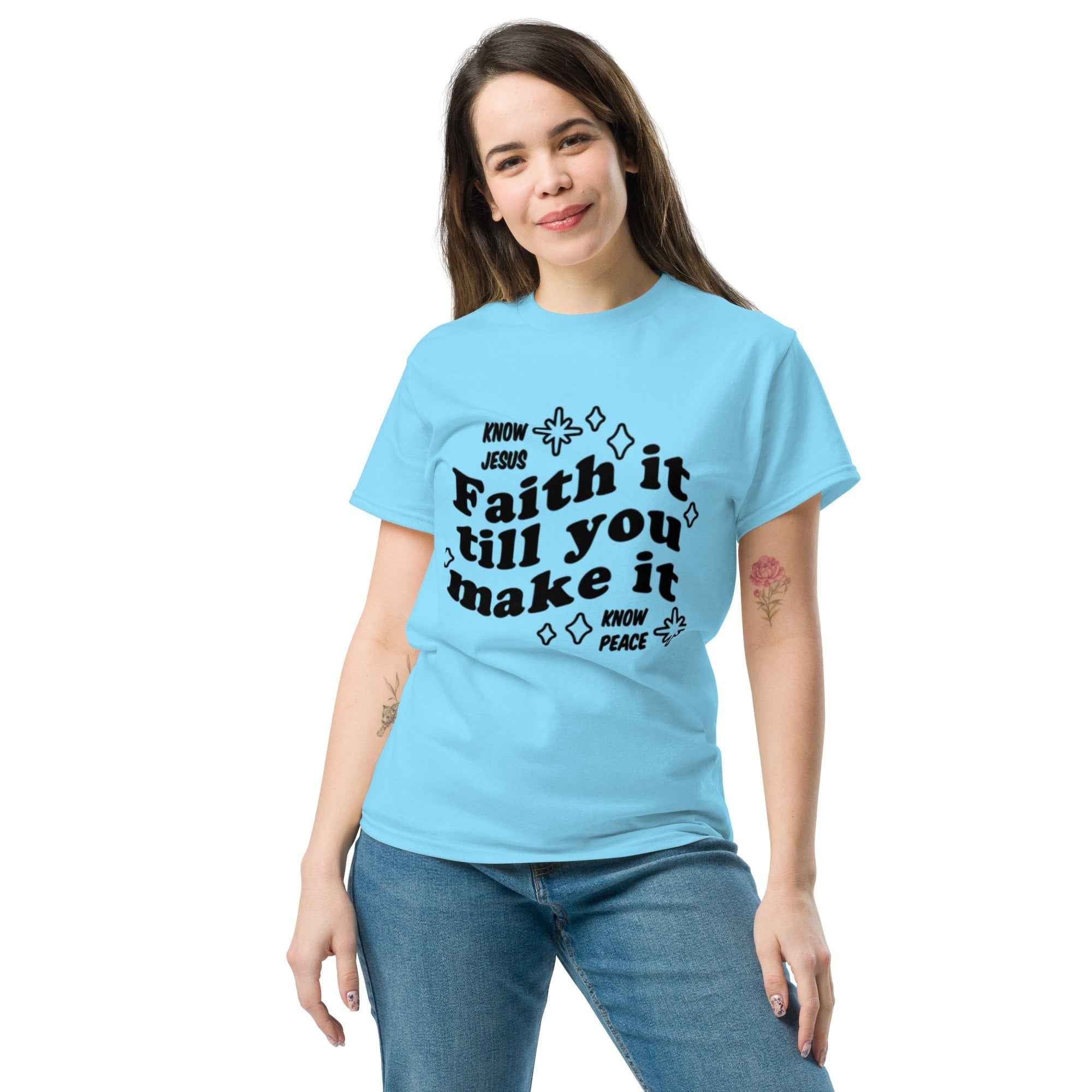 Favor of God Faith it till you make it Unisex classic tee| faith clothing| Christian apparel | Faith
