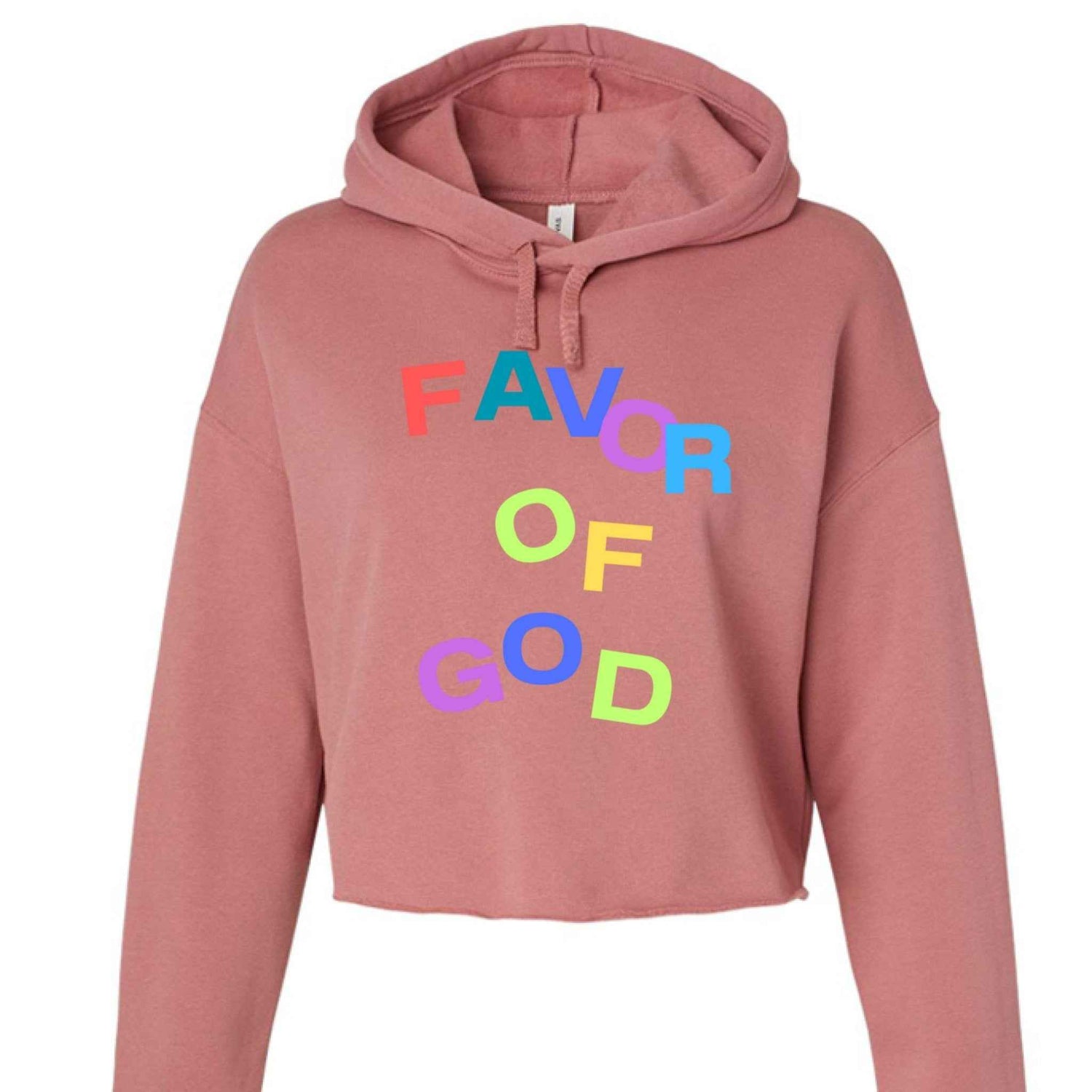 Favor of God Women Crop Top Hoodie | Faith wear with Purpose | Christian | religious| inspirational