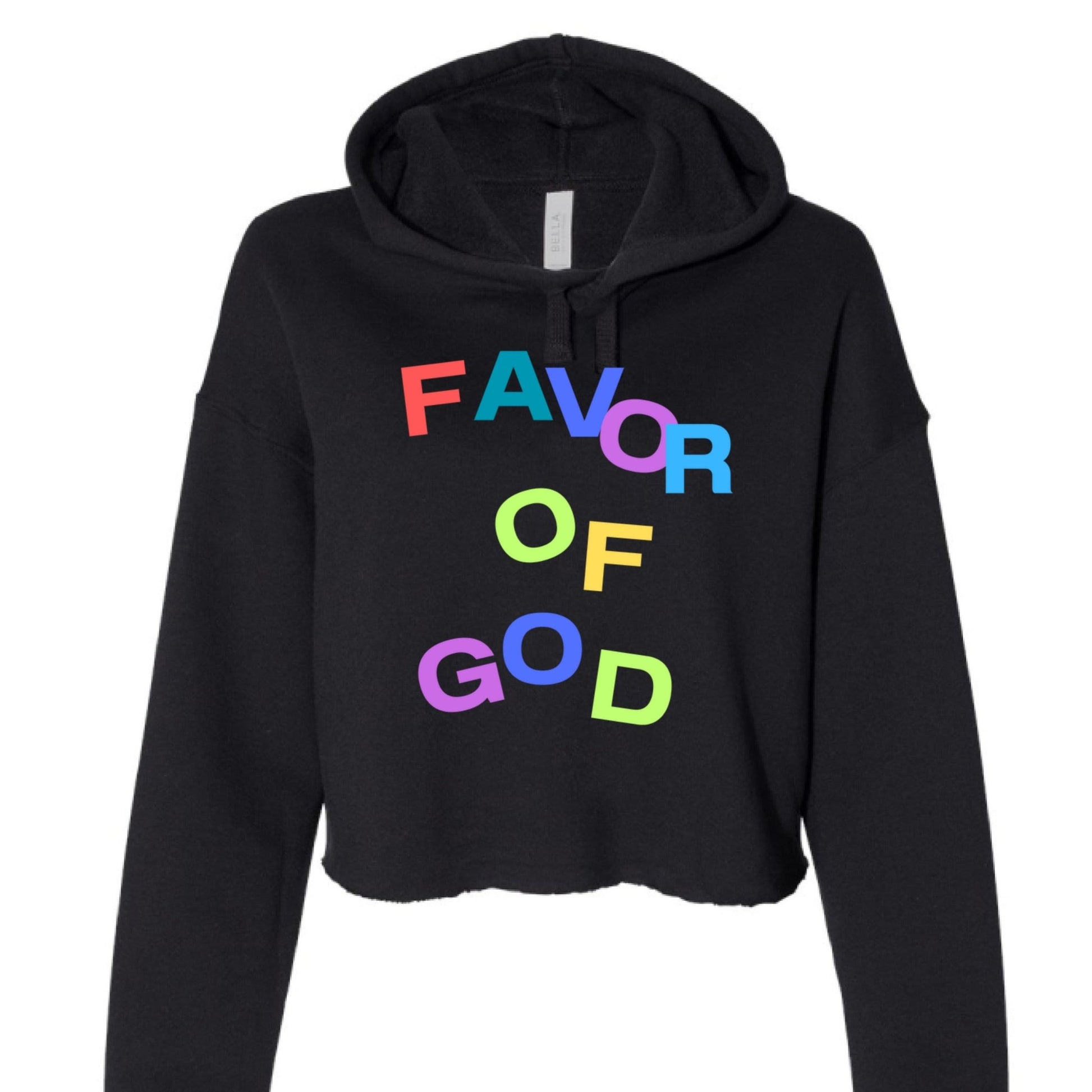 Favor of God Women Crop Top Hoodie | Faith wear with Purpose | Christian | religious| inspirational - FAVOR OF GOD CLOTHING