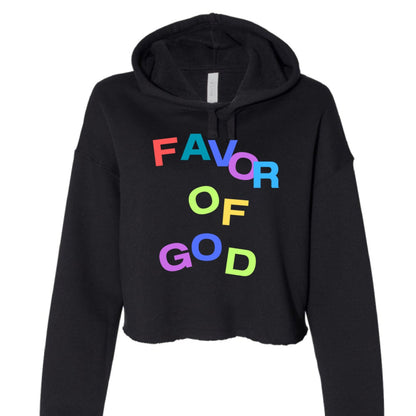Favor of God Women Crop Top Hoodie | Faith wear with Purpose | Christian | religious| inspirational - FAVOR OF GOD CLOTHING