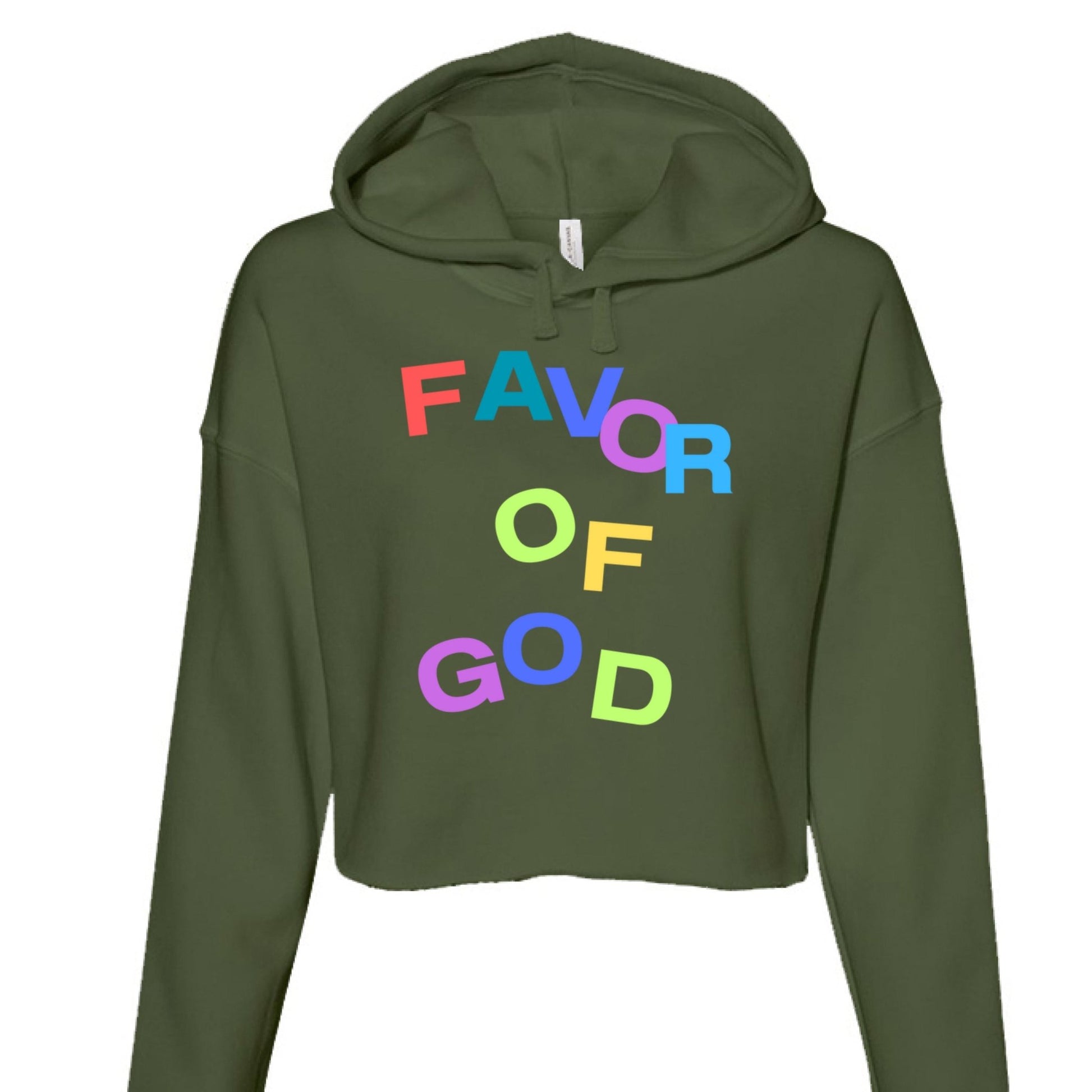 Favor of God Women Crop Top Hoodie | Faith wear with Purpose | Christian | religious| inspirational - FAVOR OF GOD CLOTHING