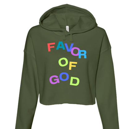 Favor of God Women Crop Top Hoodie | Faith wear with Purpose | Christian | religious| inspirational - FAVOR OF GOD CLOTHING