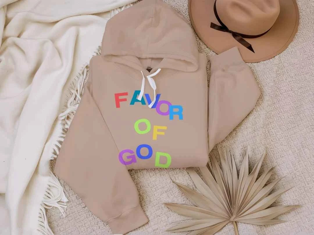 Favor of God WOMEN Multicolor Hoodie |Christian clothing | faith-based fashion