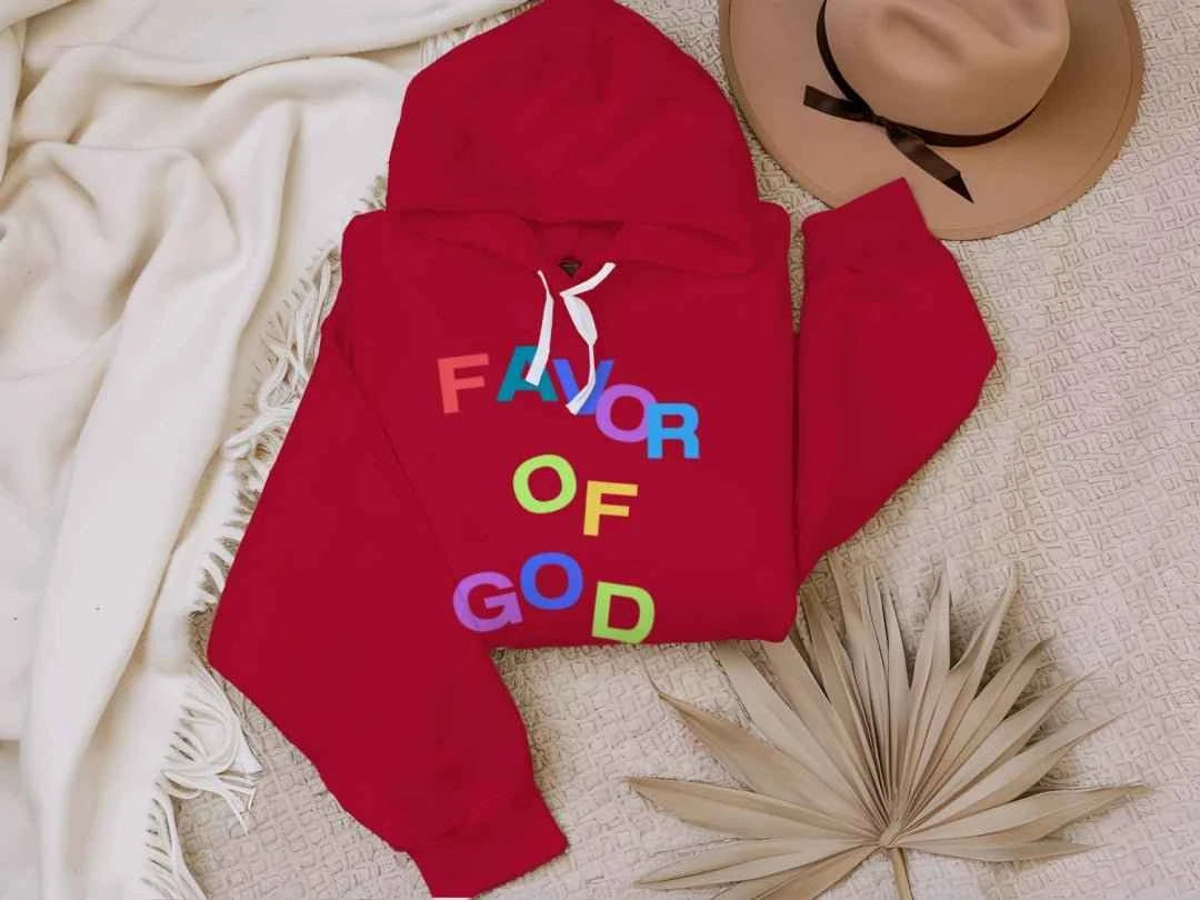 Favor of God WOMEN Multicolor Hoodie |Christian clothing | faith-based fashion