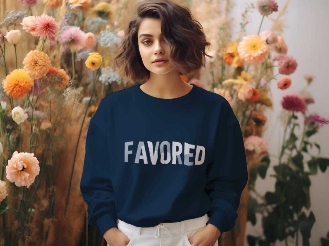 Favored Unisex Sweatshirt| Christian clothing | faith-based fashion | religious | Christian hoodies - FAVOR OF GOD CLOTHING