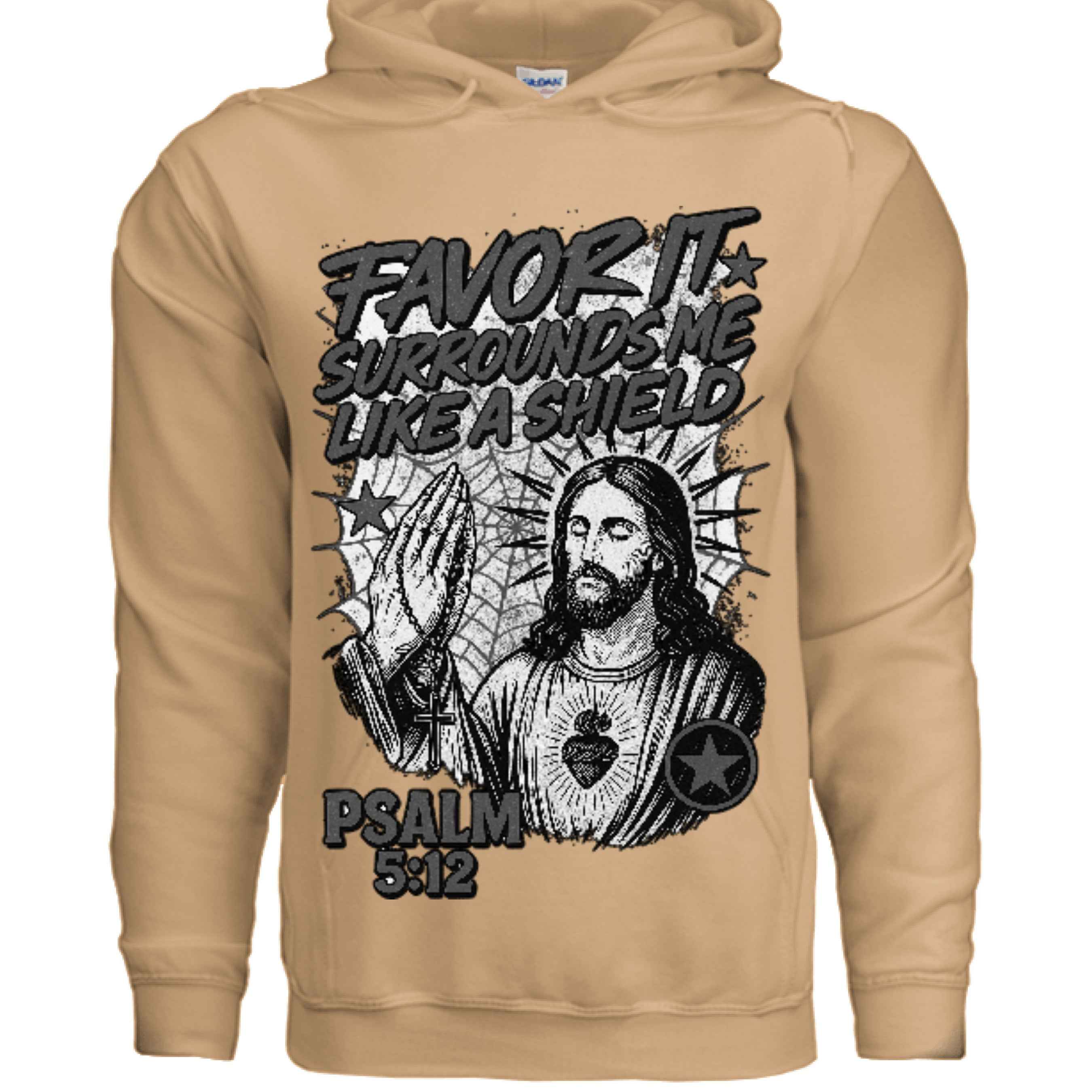 Favor of God “Favor It Surrounds Me Like a Shield” Hoodie – Psalm 5:12 | Christian Hoodie |Faith|