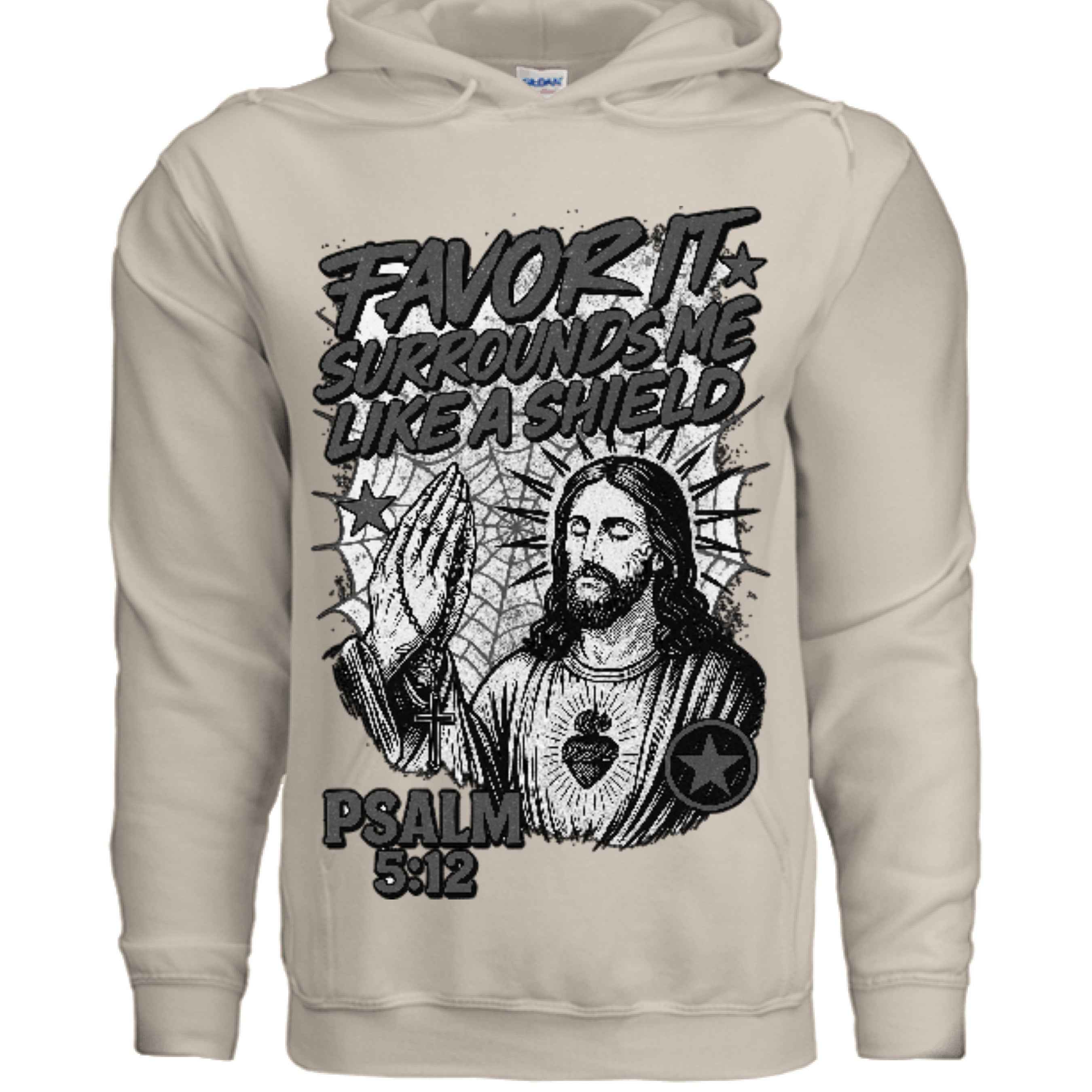 Favor of God “Favor It Surrounds Me Like a Shield” Hoodie – Psalm 5:12 | Christian Hoodie |Faith|