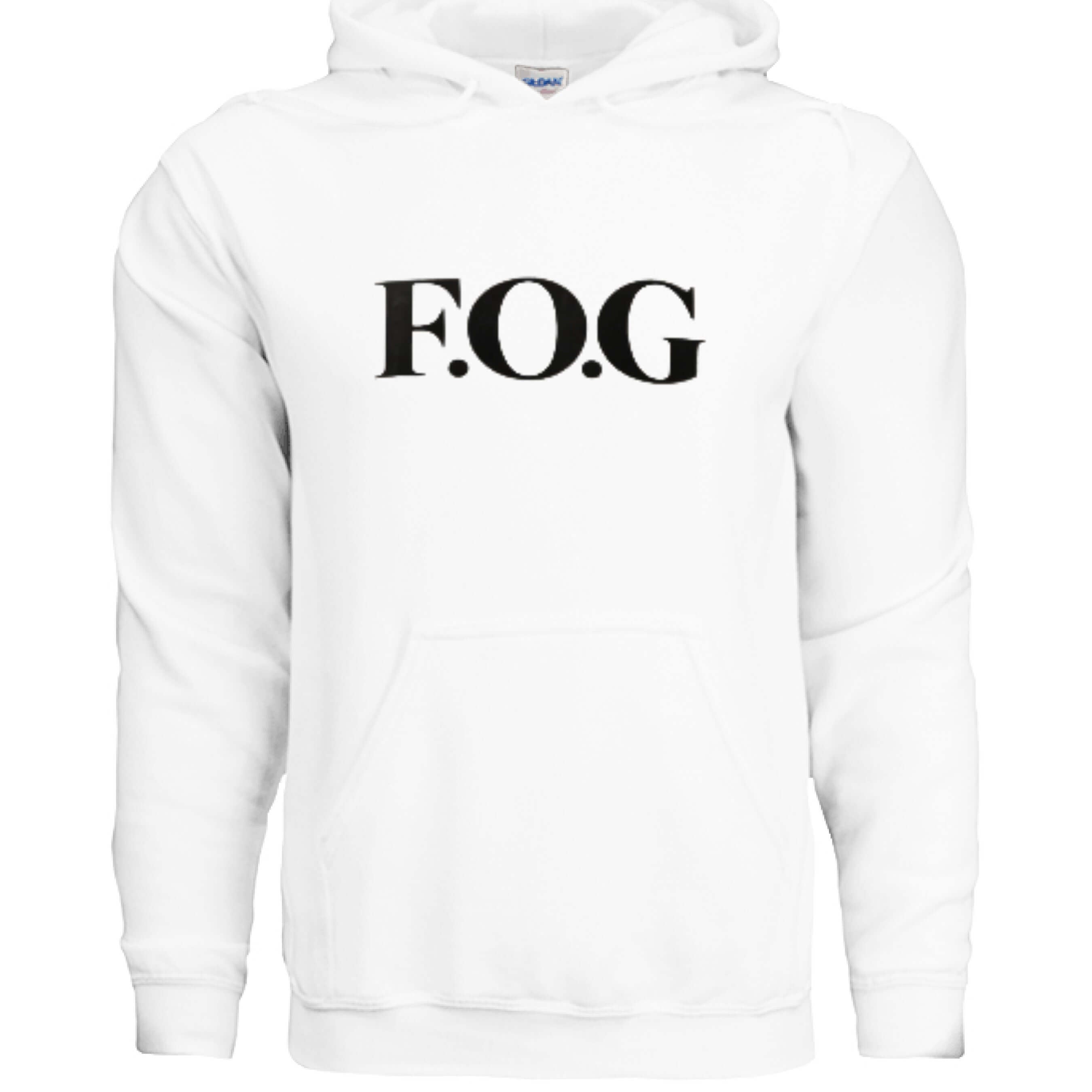 Christian Hoodie - F.O.G Signature Unisex Faith Streetwear in white featuring prominent F.O.G logo.