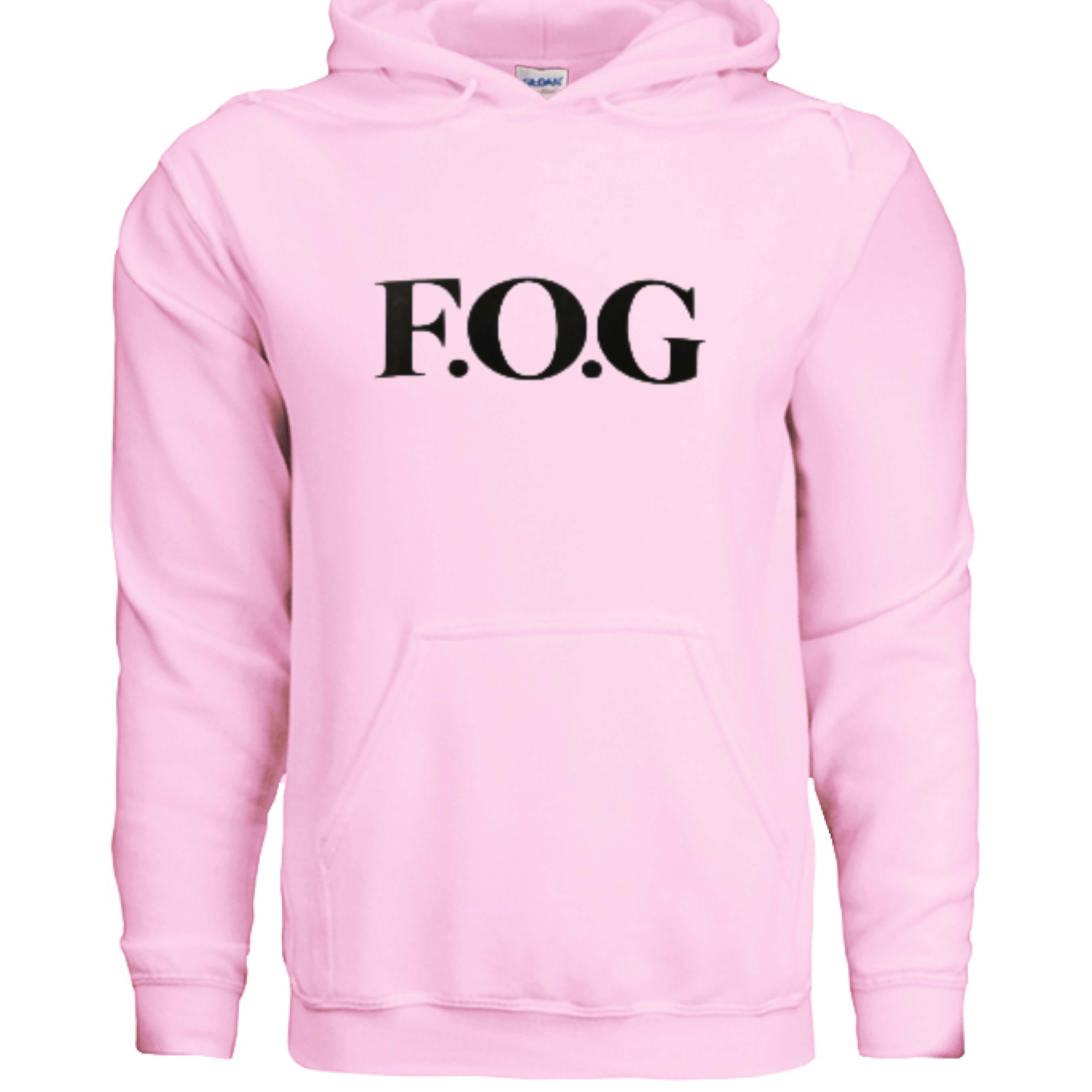 Christian Hoodie - F.O.G Signature Unisex Faith Streetwear in light pink featuring prominent F.O.G logo.