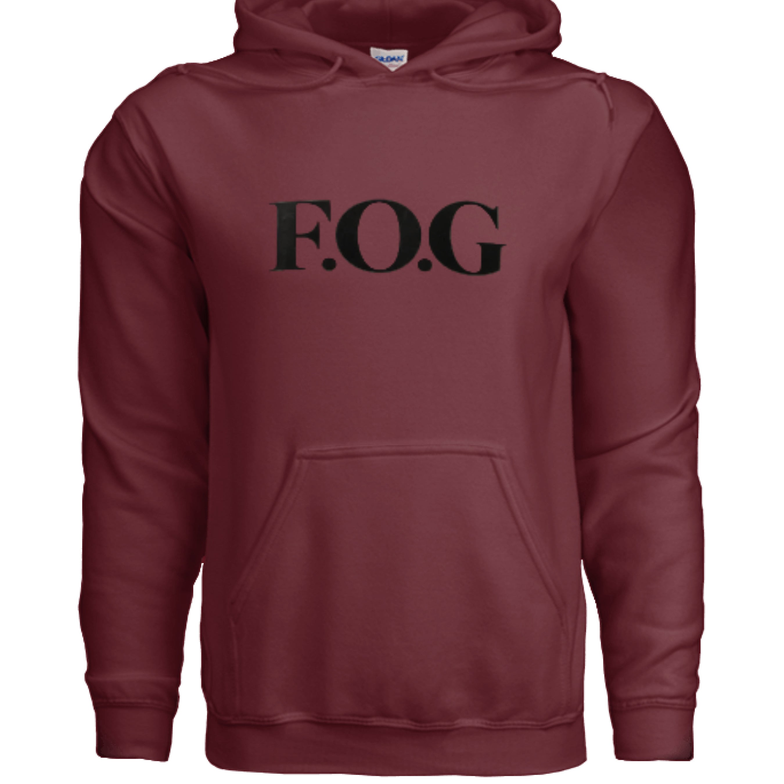 Christian Hoodie - F.O.G Signature Unisex Faith Streetwear in garnet featuring prominent F.O.G logo.