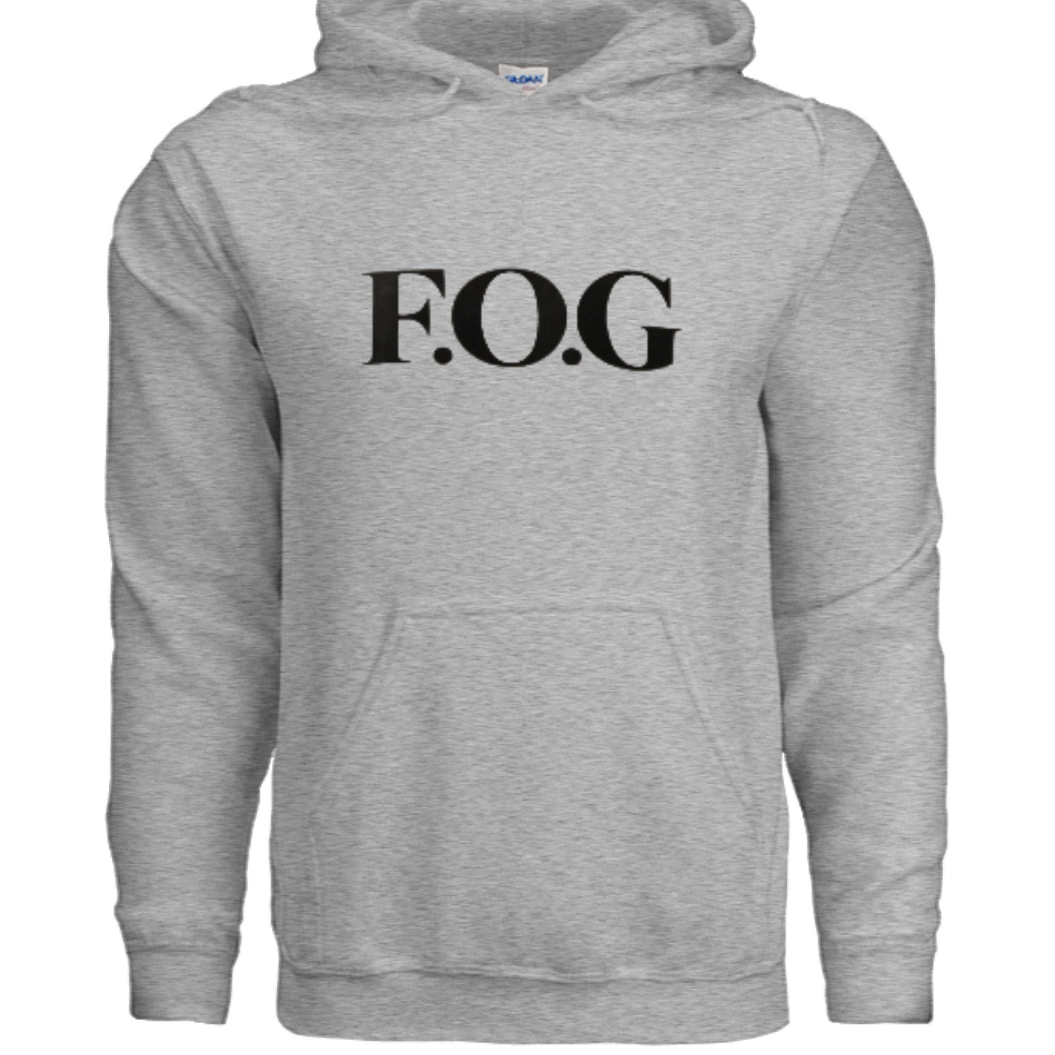 Christian Hoodie - F.O.G Signature Unisex Faith Streetwear in sport grey featuring prominent F.O.G logo.