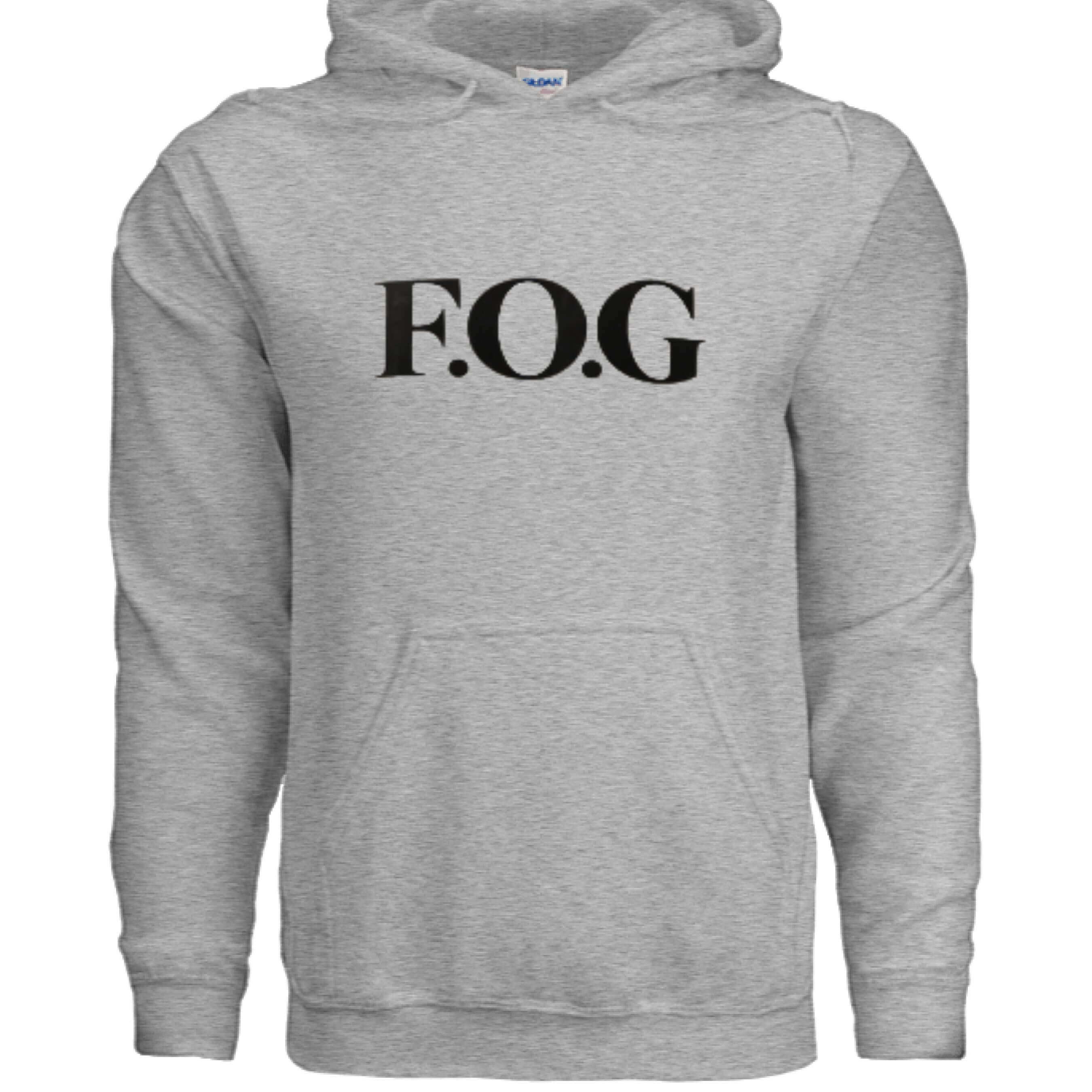 Christian Hoodie - F.O.G Signature Unisex Faith Streetwear in sport grey featuring prominent F.O.G logo.