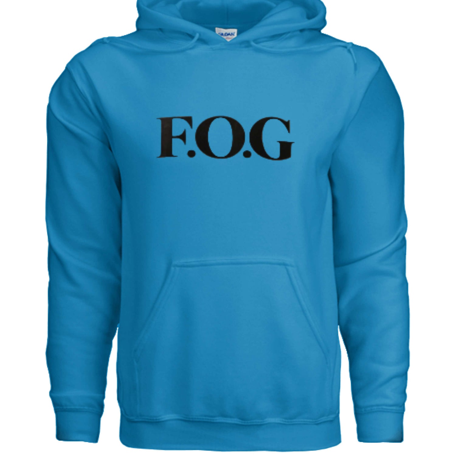 Christian Hoodie - F.O.G Signature Unisex Faith Streetwear in sapphire featuring prominent F.O.G logo.