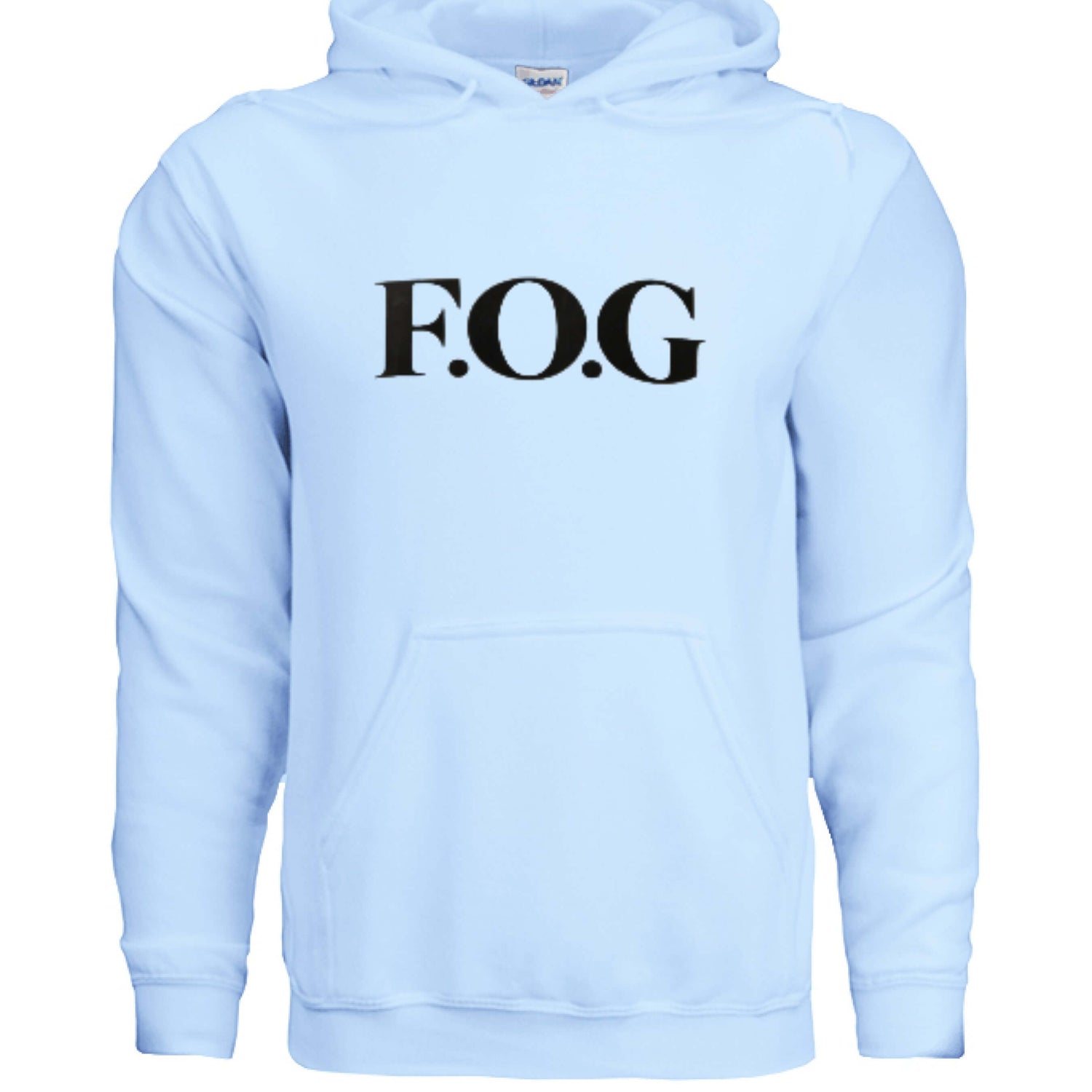 Christian Hoodie - F.O.G Signature Unisex Faith Streetwear in light blue featuring prominent F.O.G logo.