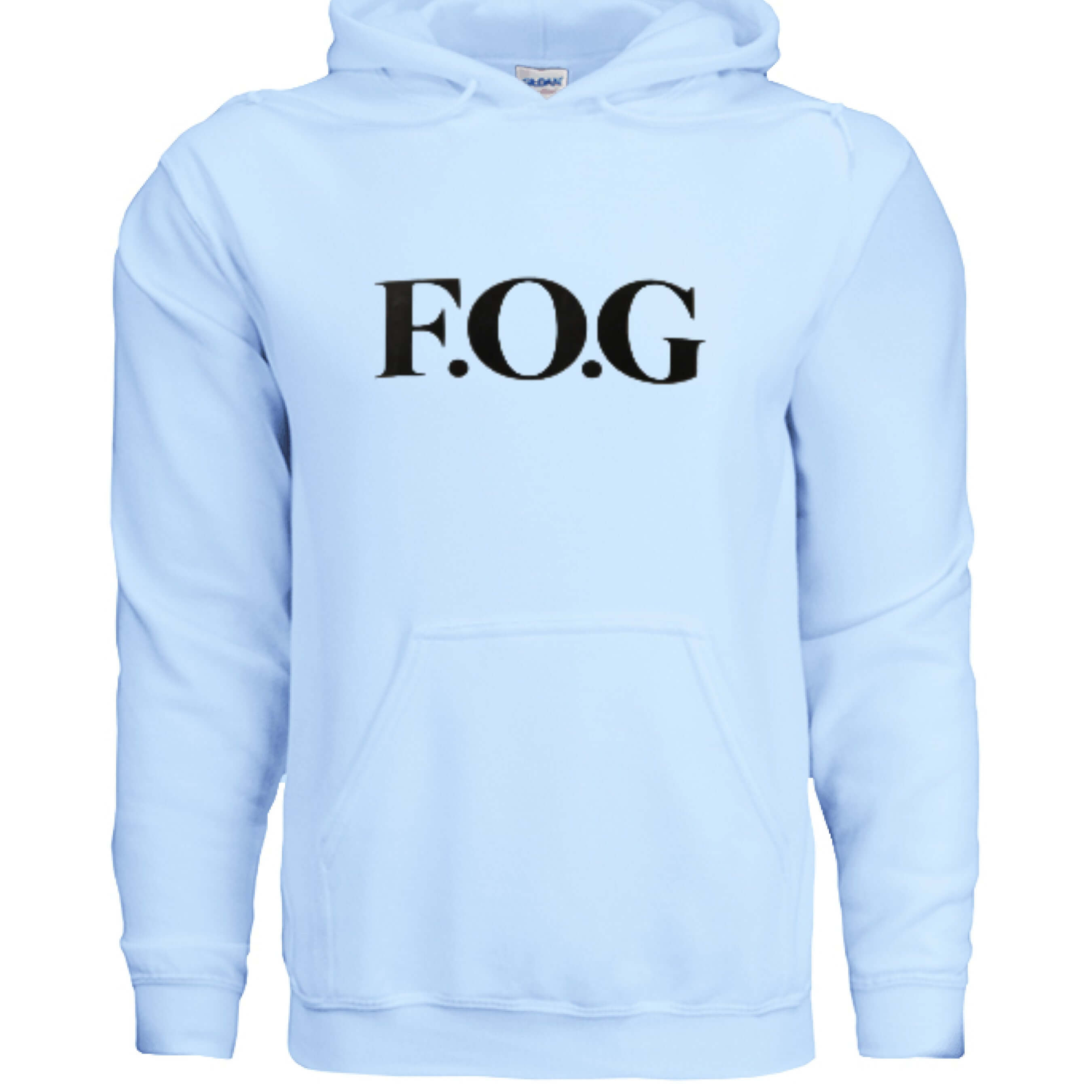 Christian Hoodie - F.O.G Signature Unisex Faith Streetwear in light blue featuring prominent F.O.G logo.