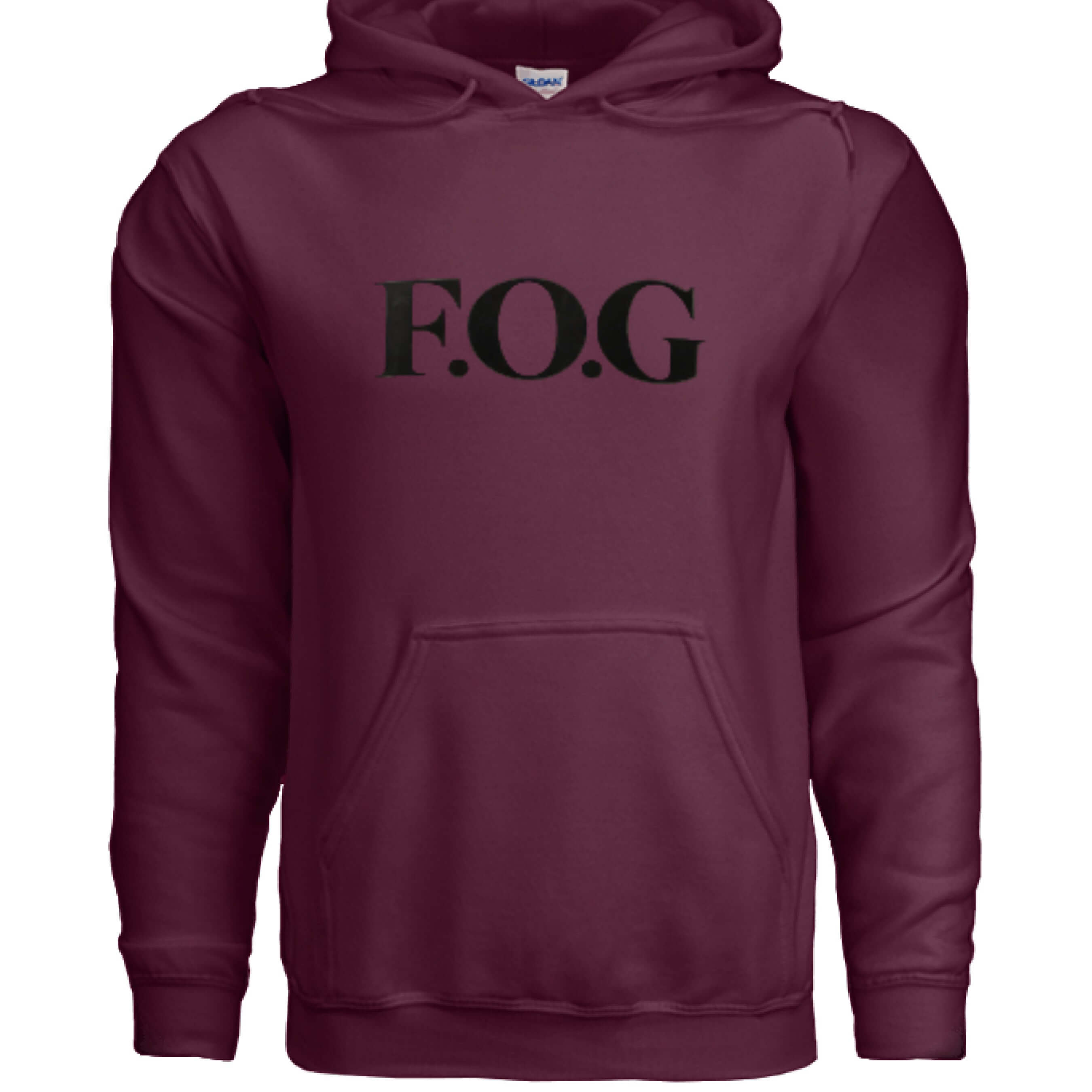 Christian Hoodie - F.O.G Signature Unisex Faith Streetwear in maroon featuring prominent F.O.G logo.