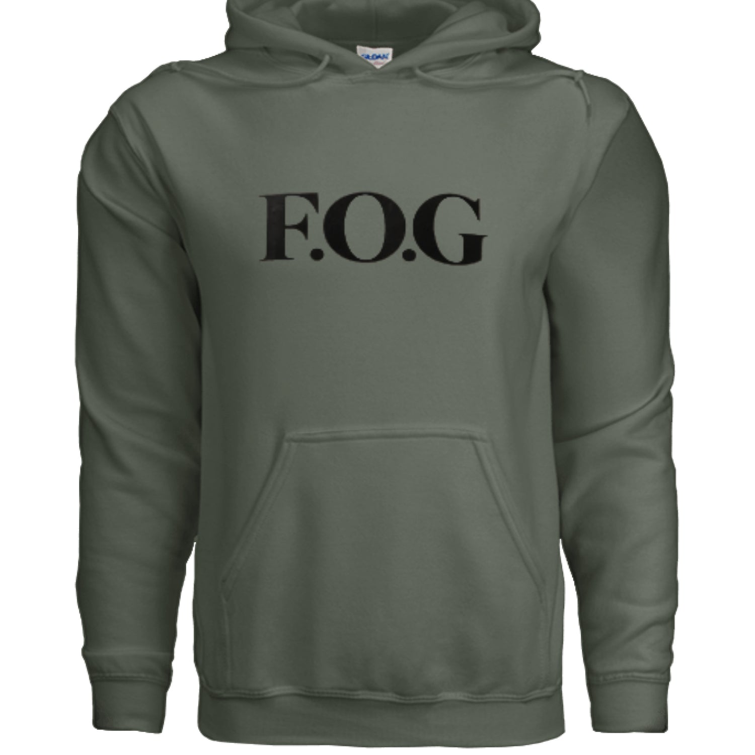 Christian Hoodie - F.O.G Signature Unisex Faith Streetwear in military green featuring prominent F.O.G logo.
