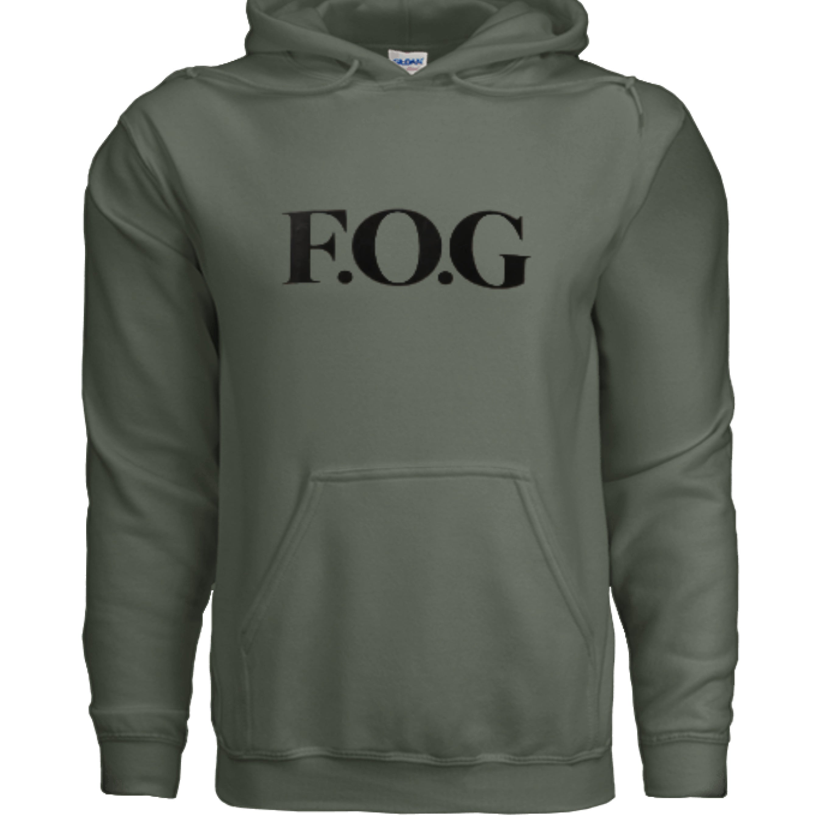 Christian Hoodie - F.O.G Signature Unisex Faith Streetwear in military green featuring prominent F.O.G logo.