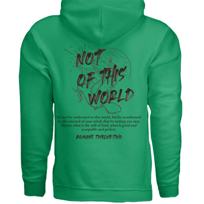 Not of This World Bible Verse Unisex Hoodie Back Print Streetwear Tops Jesus Faith Graphic Tees Unisex Christian Clothing Gifts - FAVOR OF GOD CLOTHING